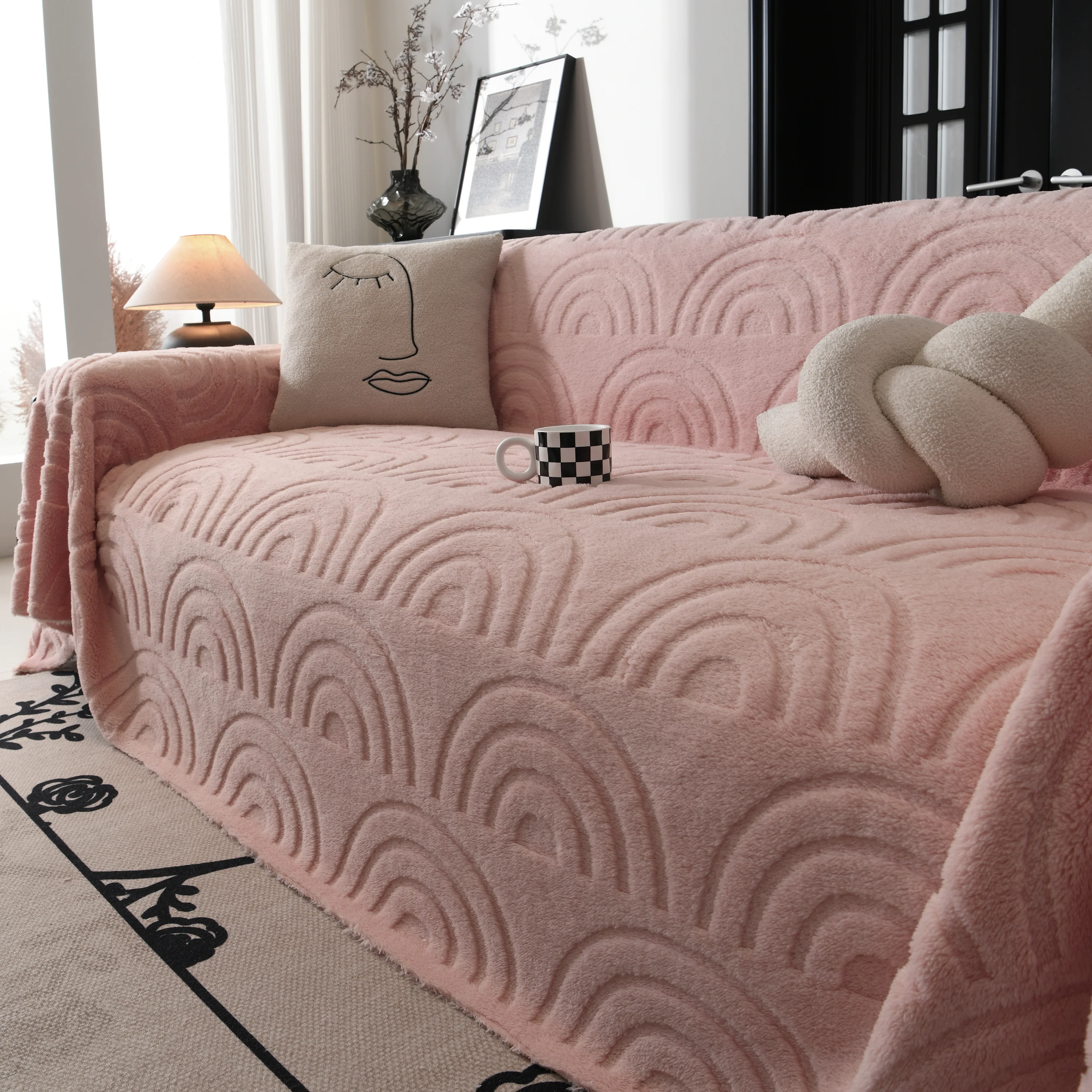 Plush Warm Decor Couch Cover Soft Jacquard Fleece Throw Blankets for Bed Couch Sofa Chair - Image 66