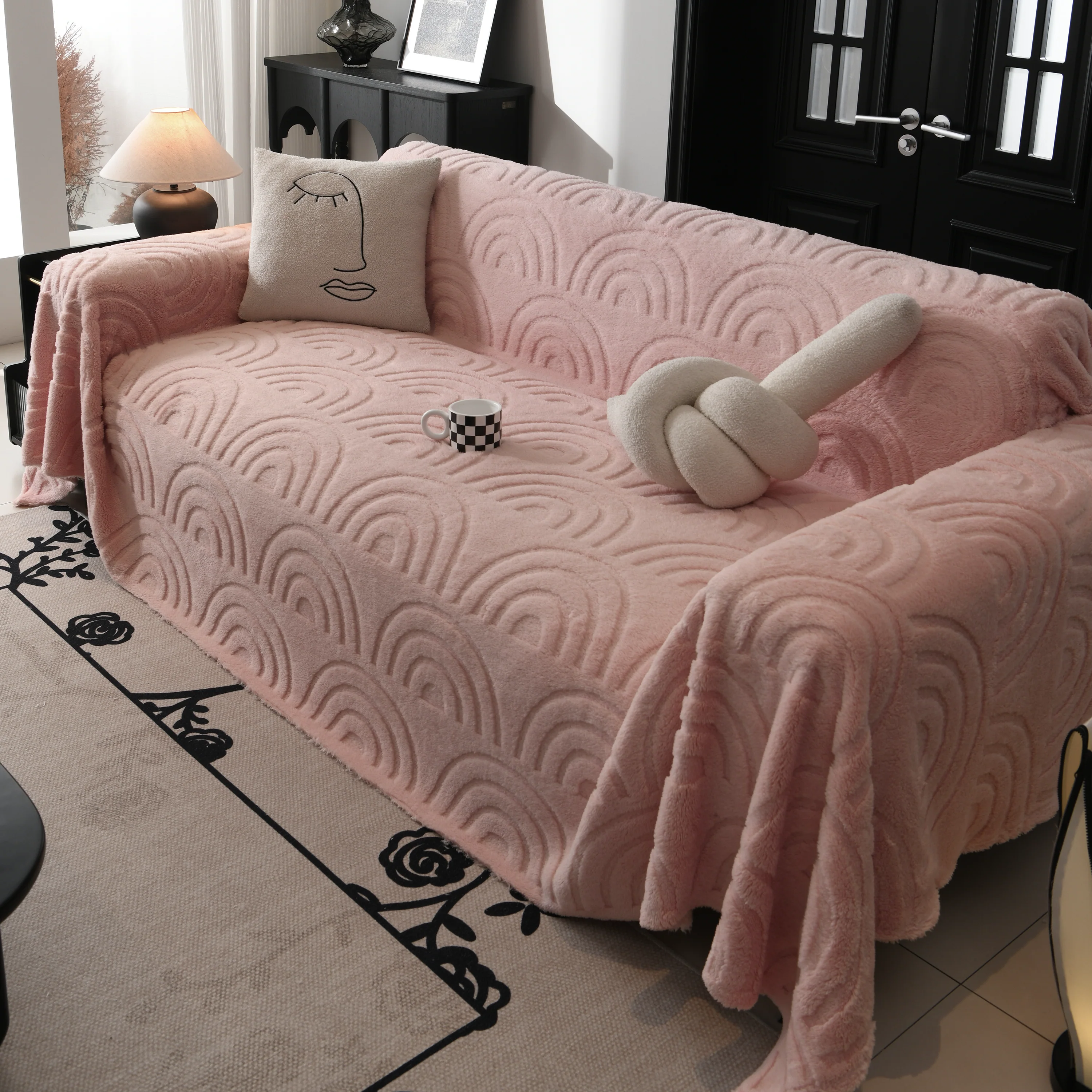 Plush Warm Decor Couch Cover Soft Jacquard Fleece Throw Blankets for Bed Couch Sofa Chair - Image 68