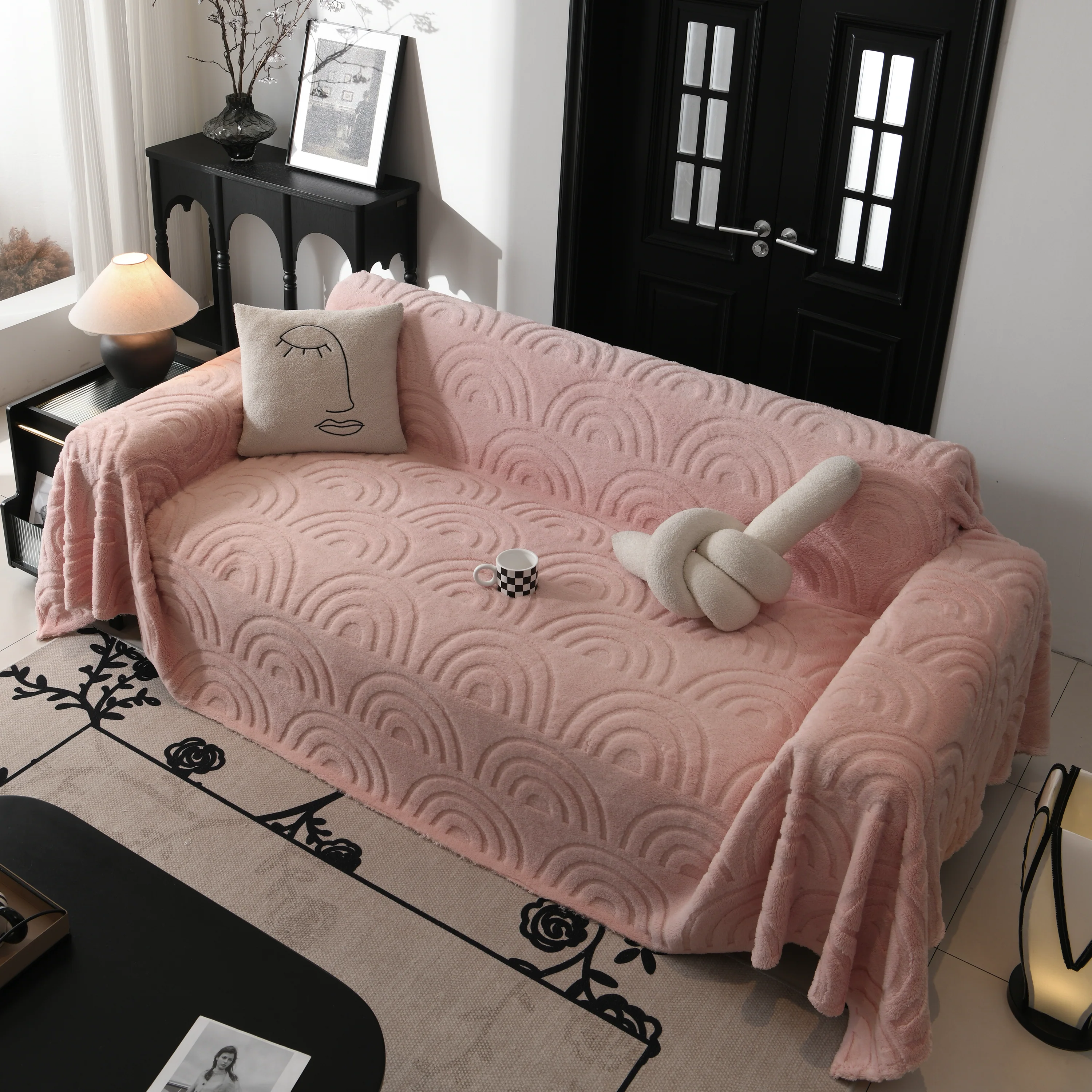 Plush Warm Decor Couch Cover Soft Jacquard Fleece Throw Blankets for Bed Couch Sofa Chair - Image 69