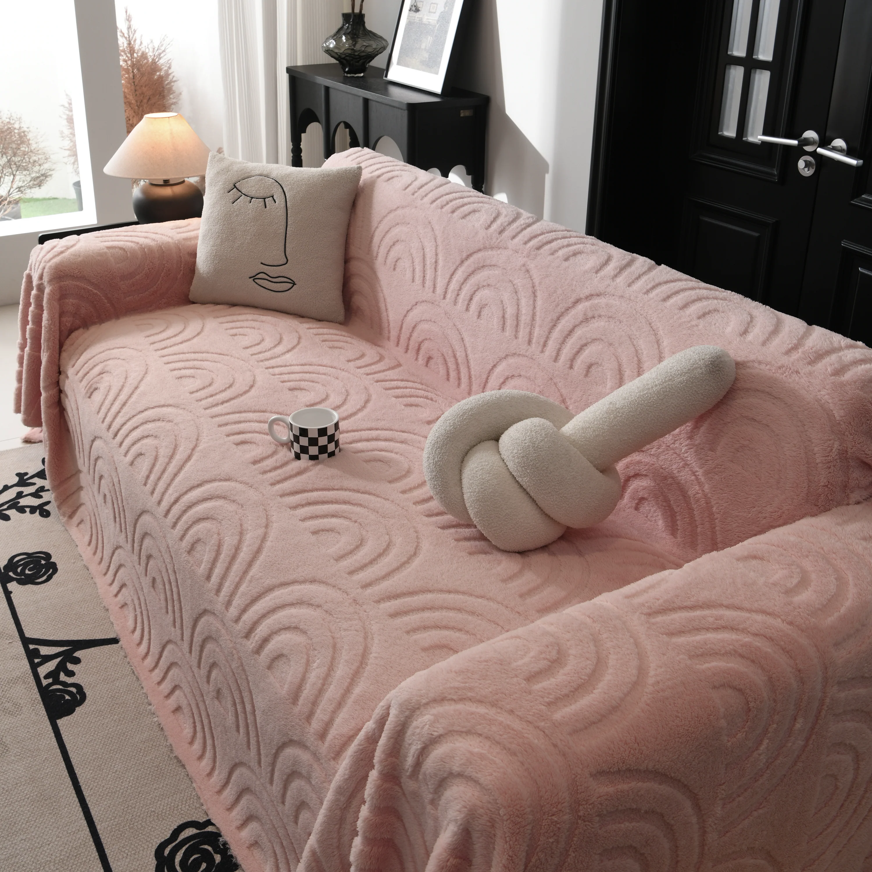 Plush Warm Decor Couch Cover Soft Jacquard Fleece Throw Blankets for Bed Couch Sofa Chair - Image 70