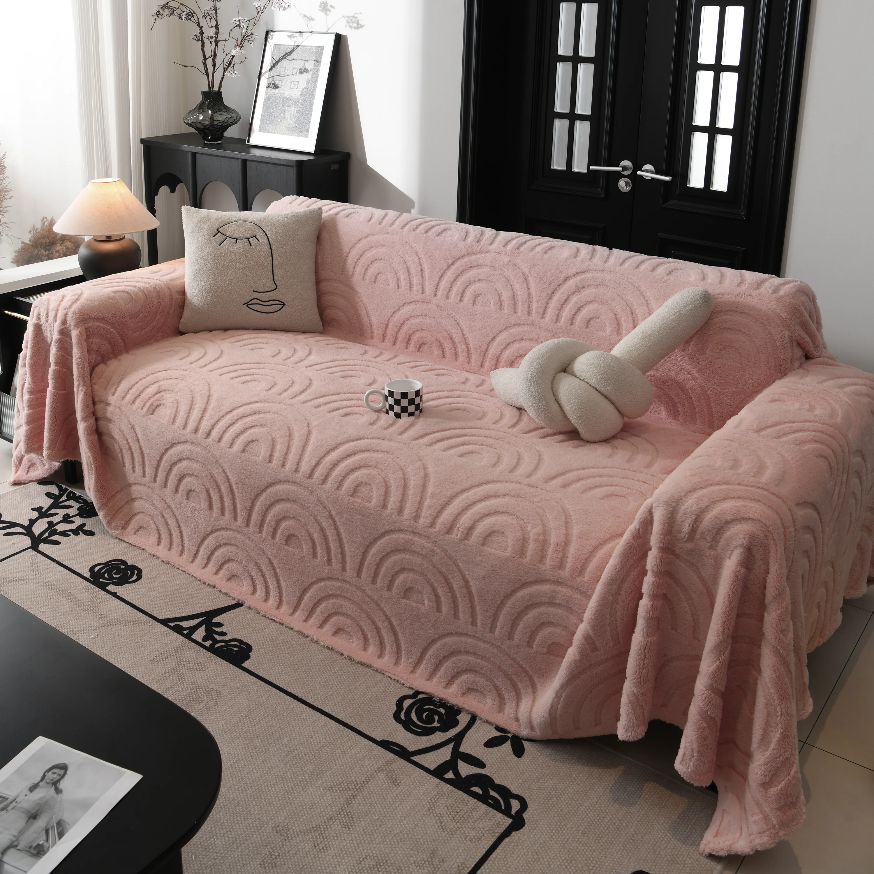 Plush Warm Decor Couch Cover Soft Jacquard Fleece Throw Blankets for Bed Couch Sofa Chair - Image 71