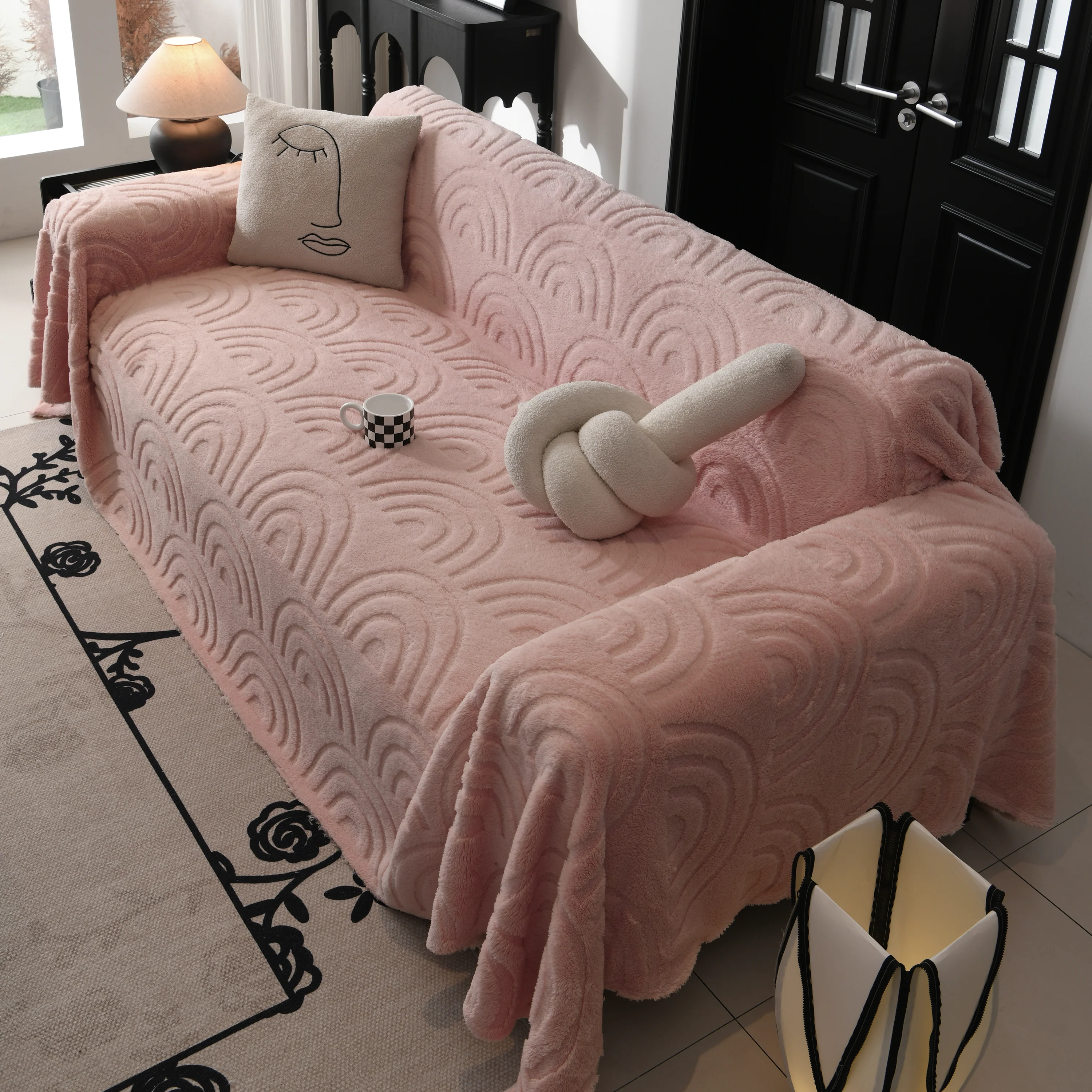 Plush Warm Decor Couch Cover Soft Jacquard Fleece Throw Blankets for Bed Couch Sofa Chair - Image 72