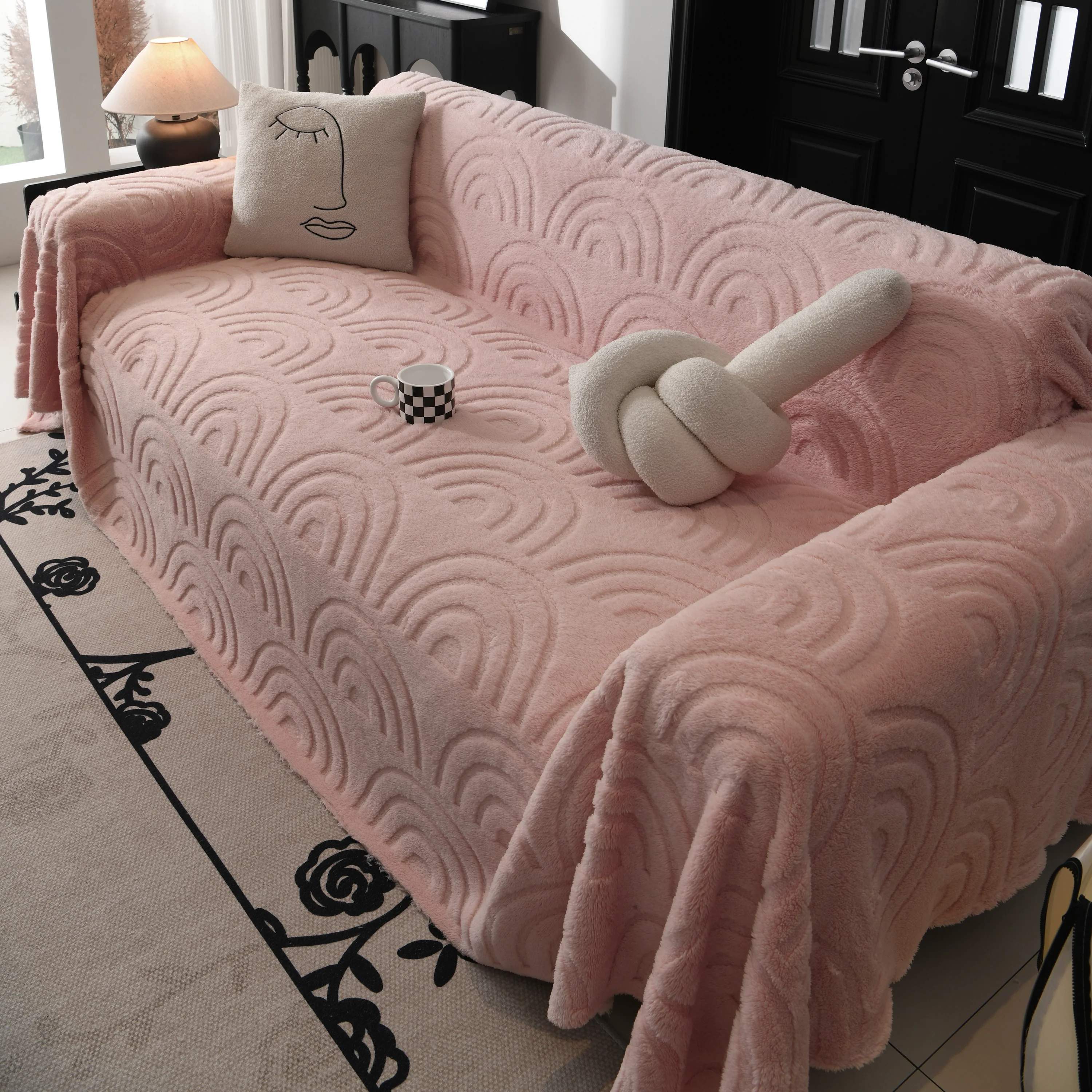 Plush Warm Decor Couch Cover Soft Jacquard Fleece Throw Blankets for Bed Couch Sofa Chair - Image 73