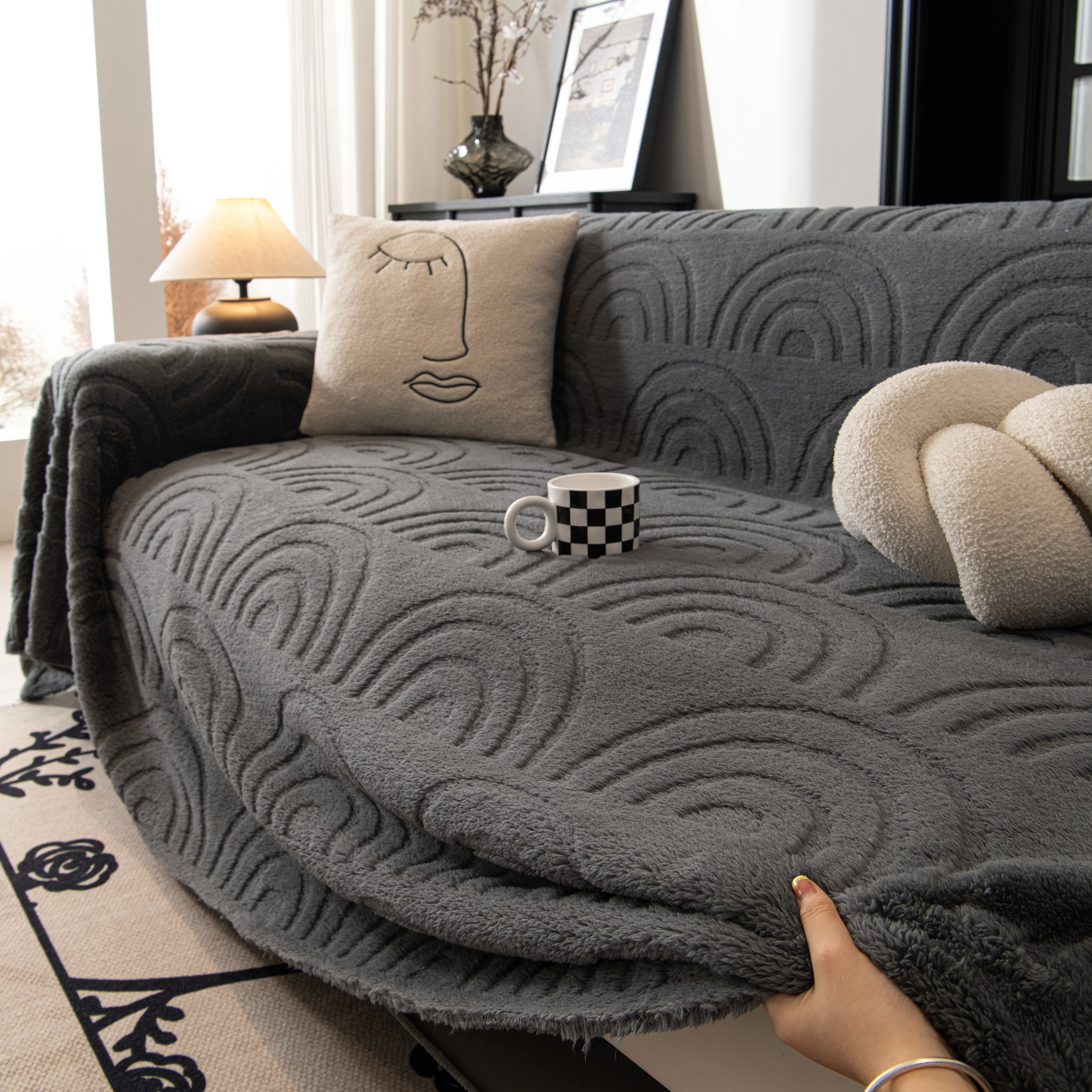 Plush Warm Decor Couch Cover Soft Jacquard Fleece Throw Blankets for Bed Couch Sofa Chair - Image 8