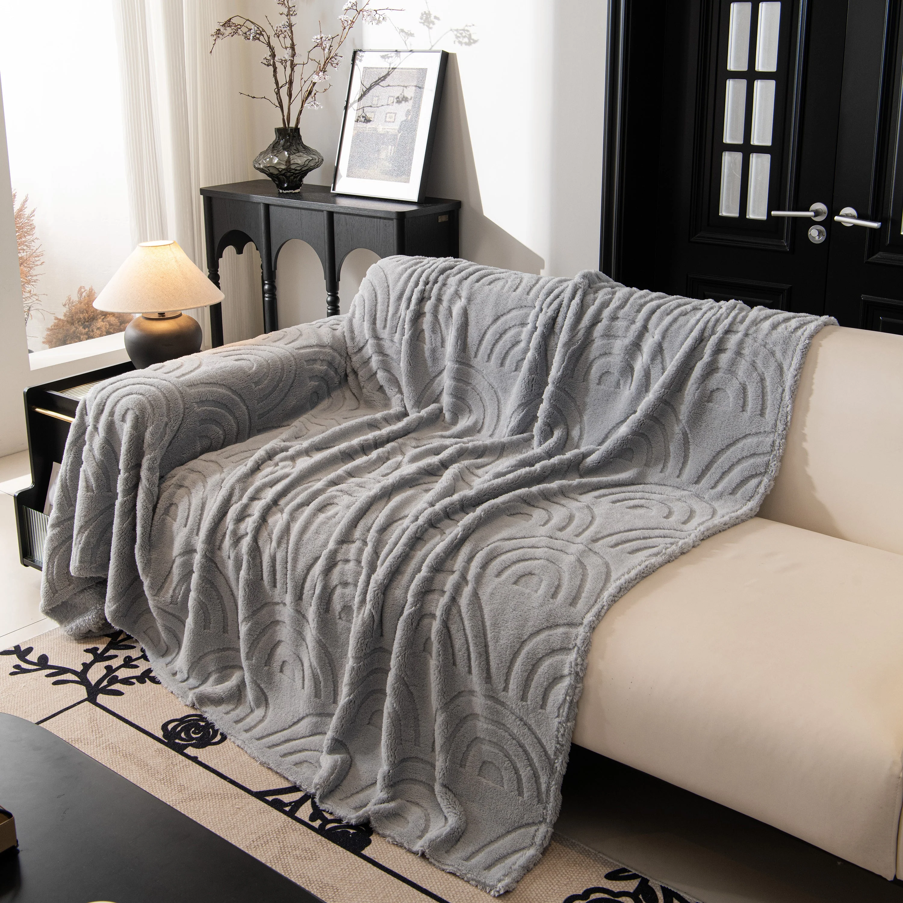Plush Warm Decor Couch Cover Soft Jacquard Fleece Throw Blankets for Bed Couch Sofa Chair - Image 82