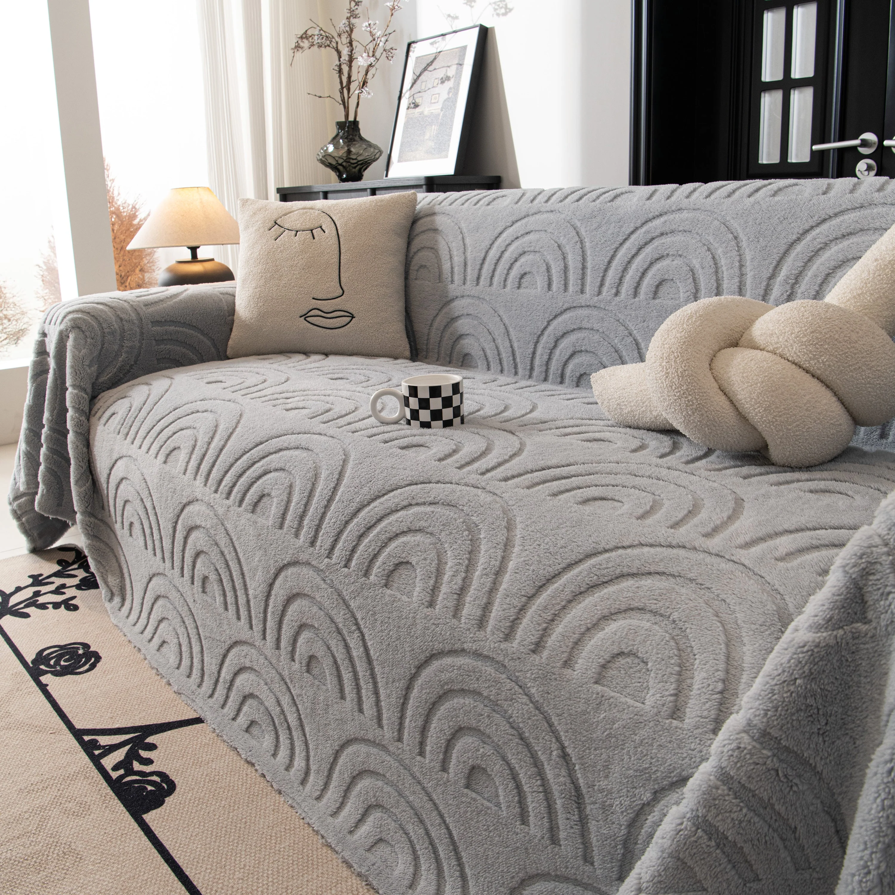 Plush Warm Decor Couch Cover Soft Jacquard Fleece Throw Blankets for Bed Couch Sofa Chair - Image 89