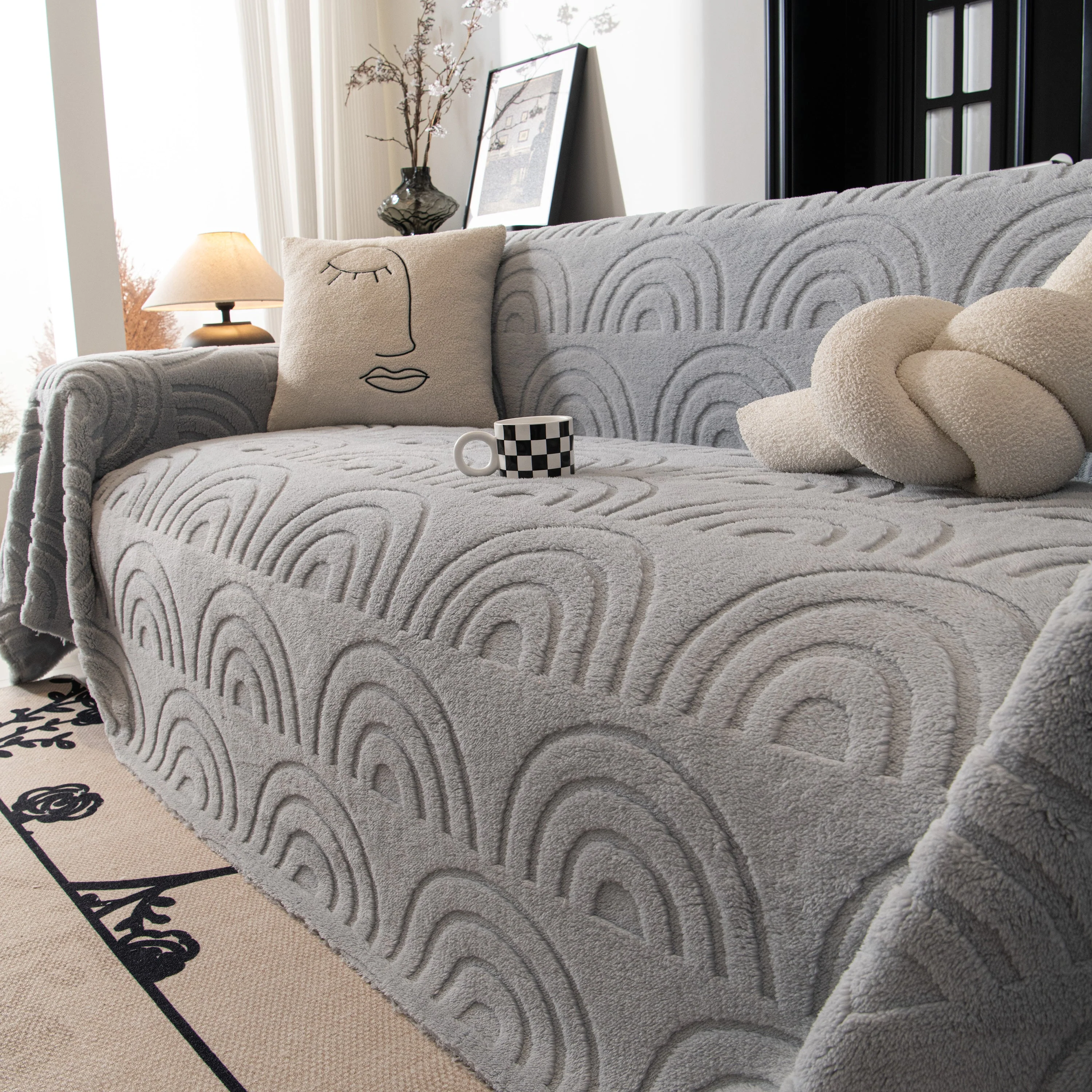 Plush Warm Decor Couch Cover Soft Jacquard Fleece Throw Blankets for Bed Couch Sofa Chair - Image 90