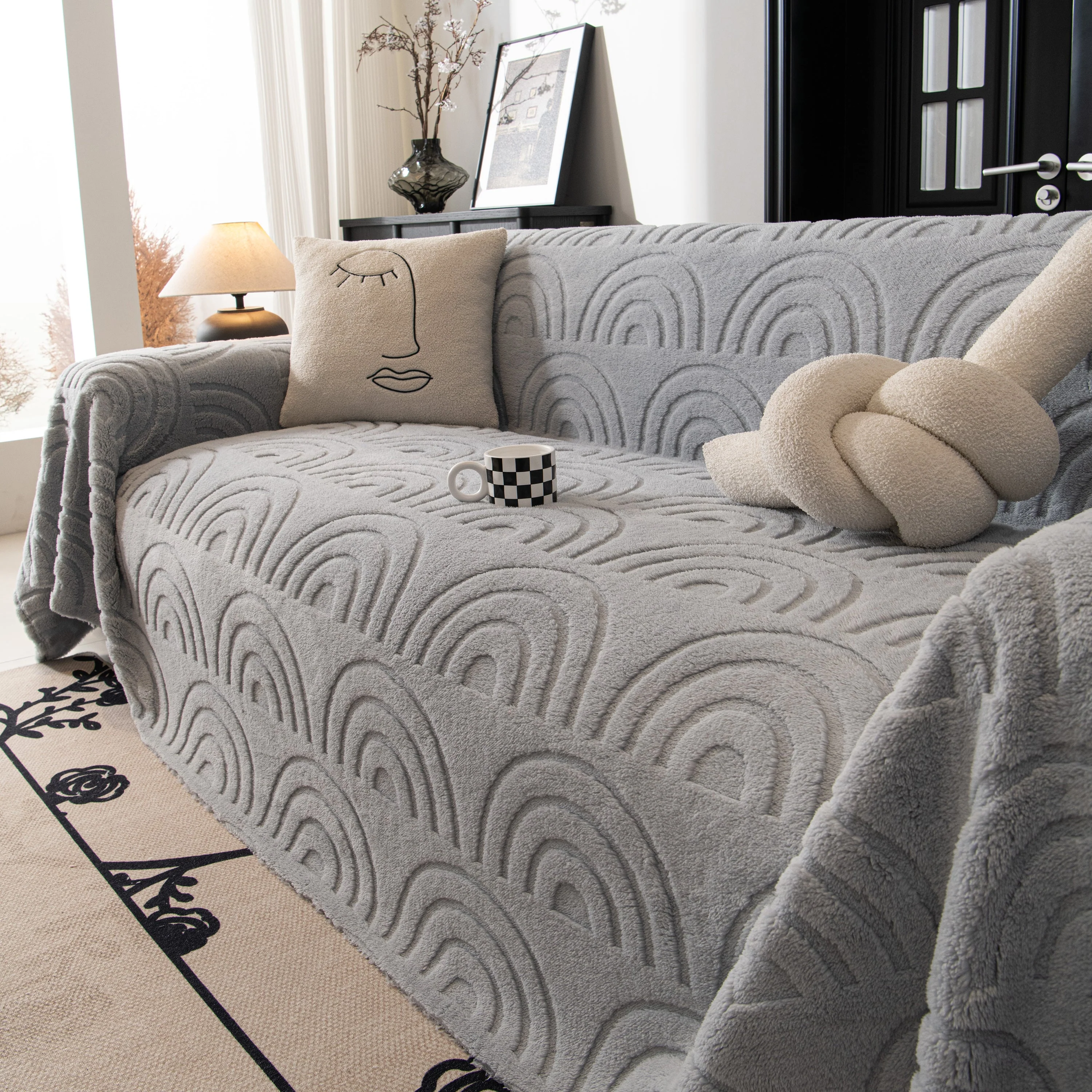 Plush Warm Decor Couch Cover Soft Jacquard Fleece Throw Blankets for Bed Couch Sofa Chair - Image 91