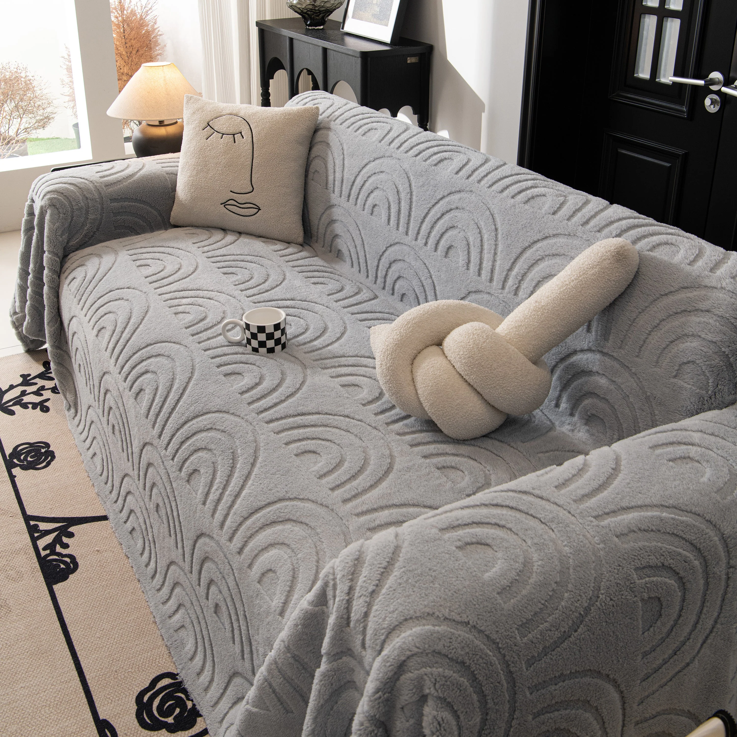 Plush Warm Decor Couch Cover Soft Jacquard Fleece Throw Blankets for Bed Couch Sofa Chair - Image 95