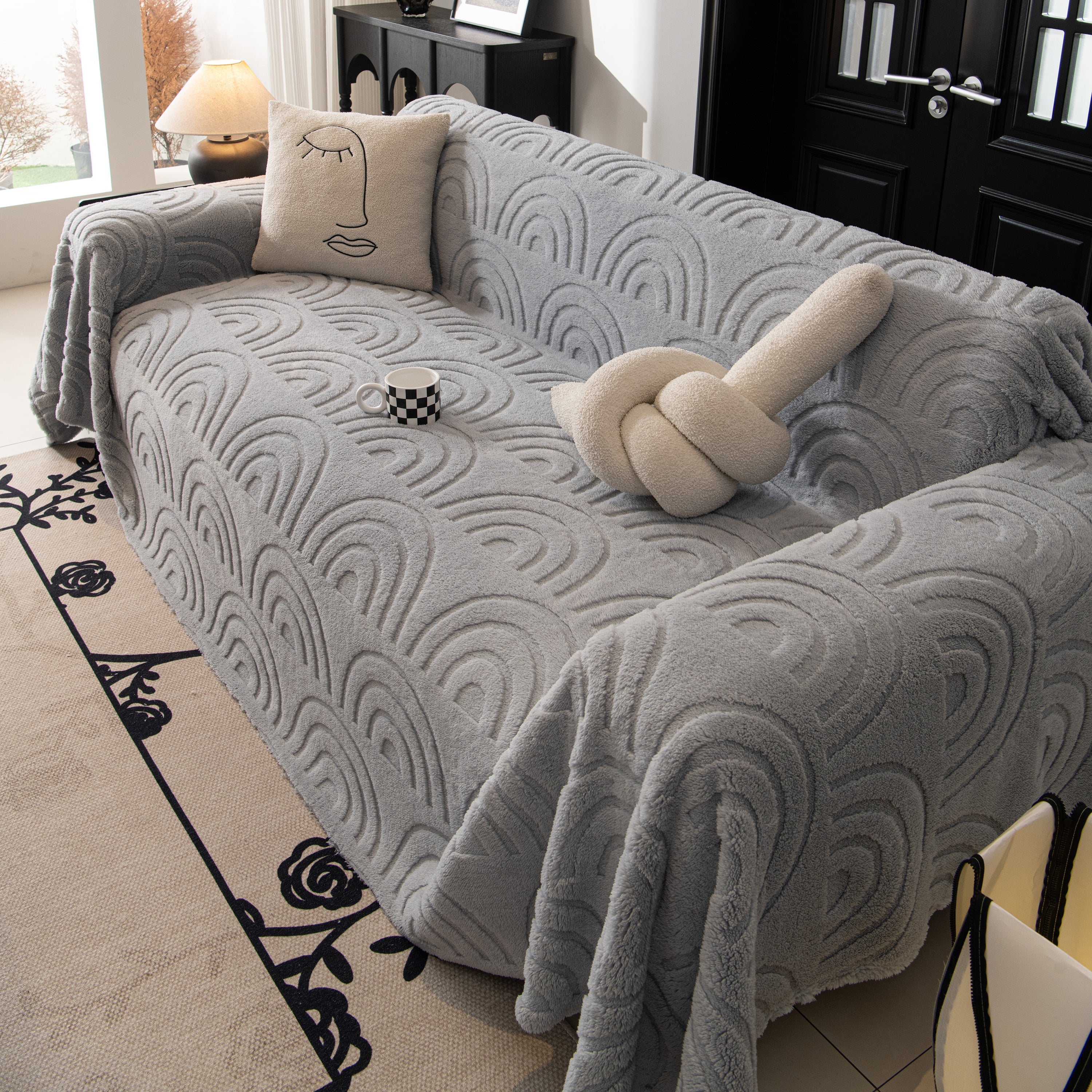 Plush Warm Decor Couch Cover Soft Jacquard Fleece Throw Blankets for Bed Couch Sofa Chair - Image 96