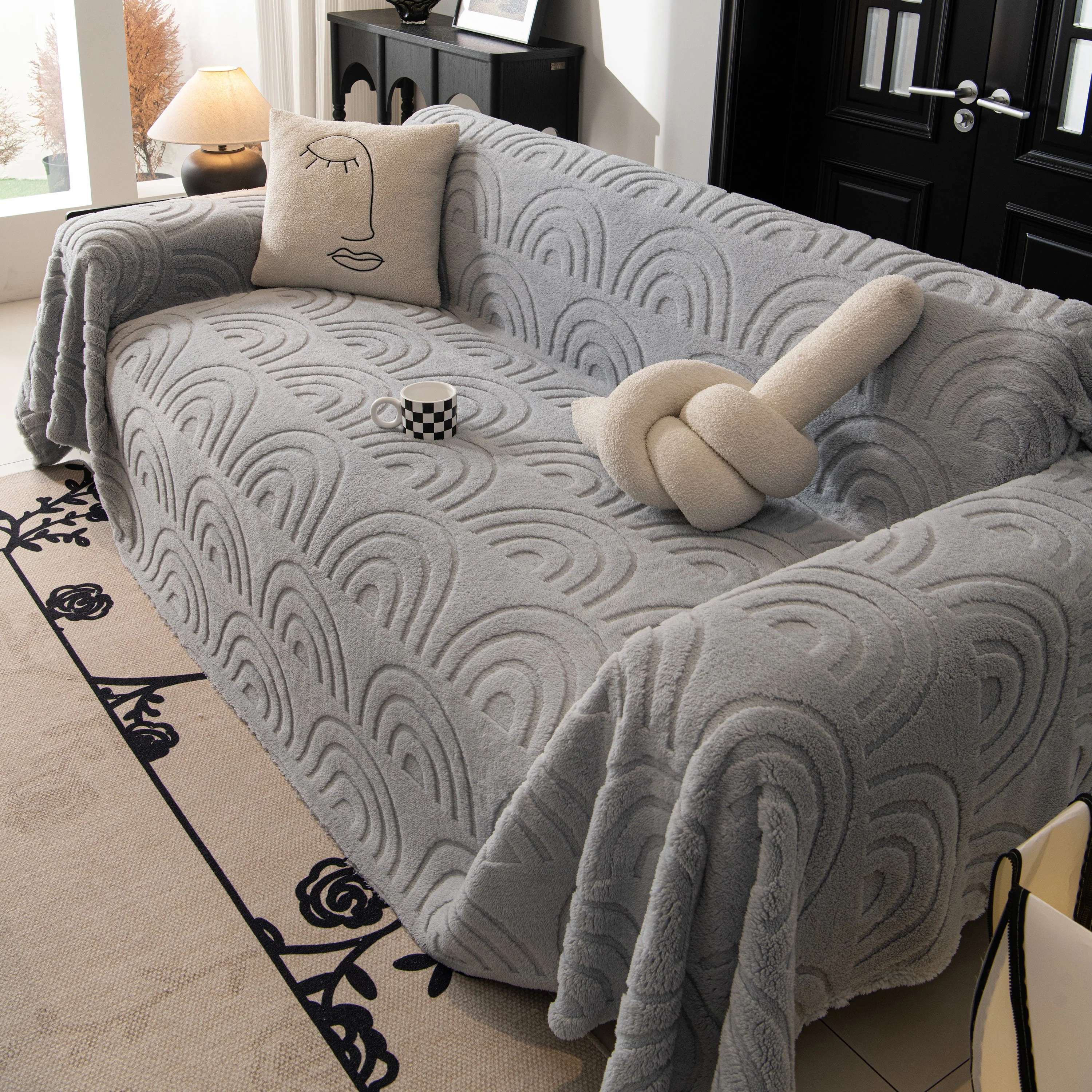 Plush Warm Decor Couch Cover Soft Jacquard Fleece Throw Blankets for Bed Couch Sofa Chair - Image 97