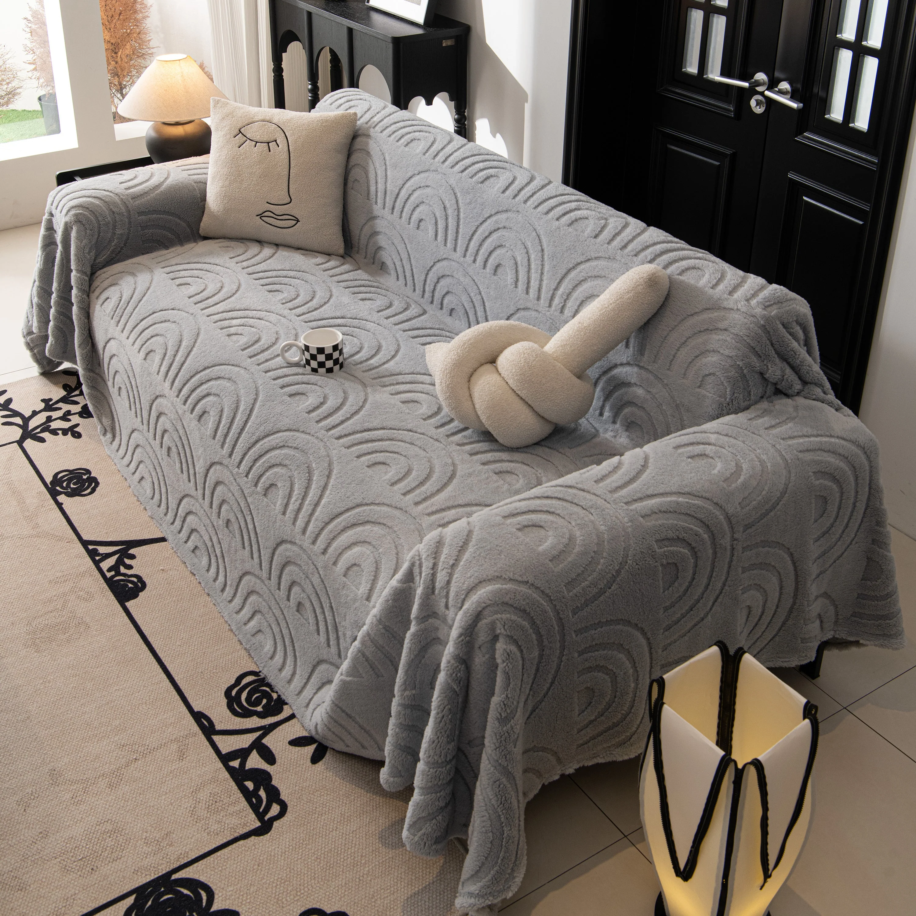 Plush Warm Decor Couch Cover Soft Jacquard Fleece Throw Blankets for Bed Couch Sofa Chair - Image 98