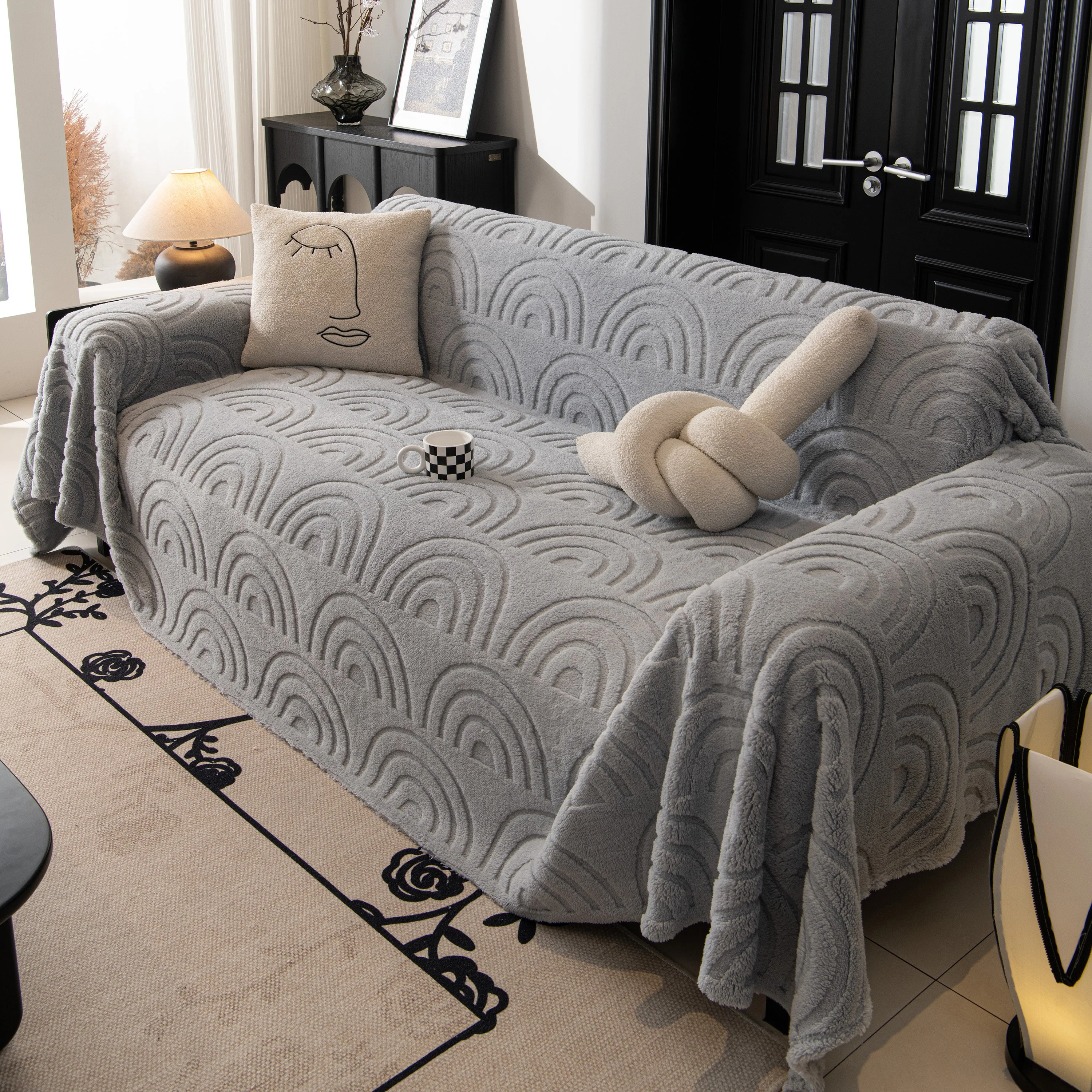 Plush Warm Decor Couch Cover Soft Jacquard Fleece Throw Blankets for Bed Couch Sofa Chair - Image 99