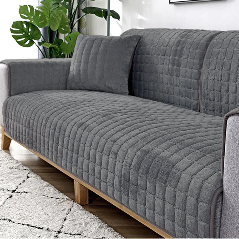 Plush Winter Thick Non-Slip Flannel Sofa Cushion, Universal Sofa Towel Decoration Cover - Image 3