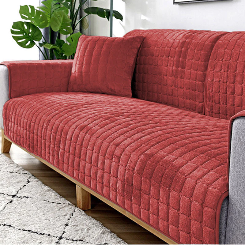 Plush Winter Thick Non-Slip Flannel Sofa Cushion, Universal Sofa Towel Decoration Cover - Image 4