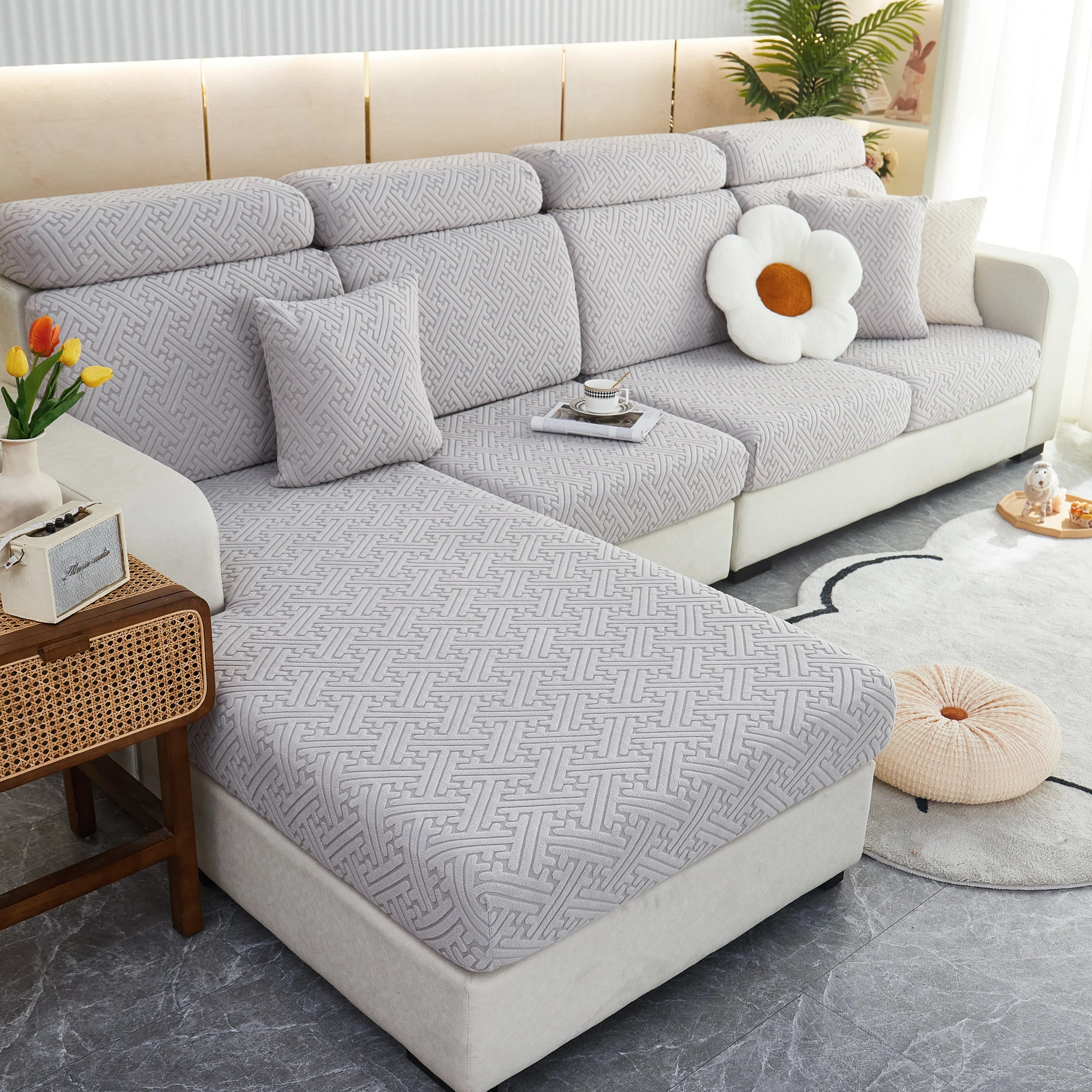 Polar Fleece Couch Cushion Covers, Stretch Sofa Seat Cushion Covers, Elastic Furniture Protector for Pets, Kid - Image 27