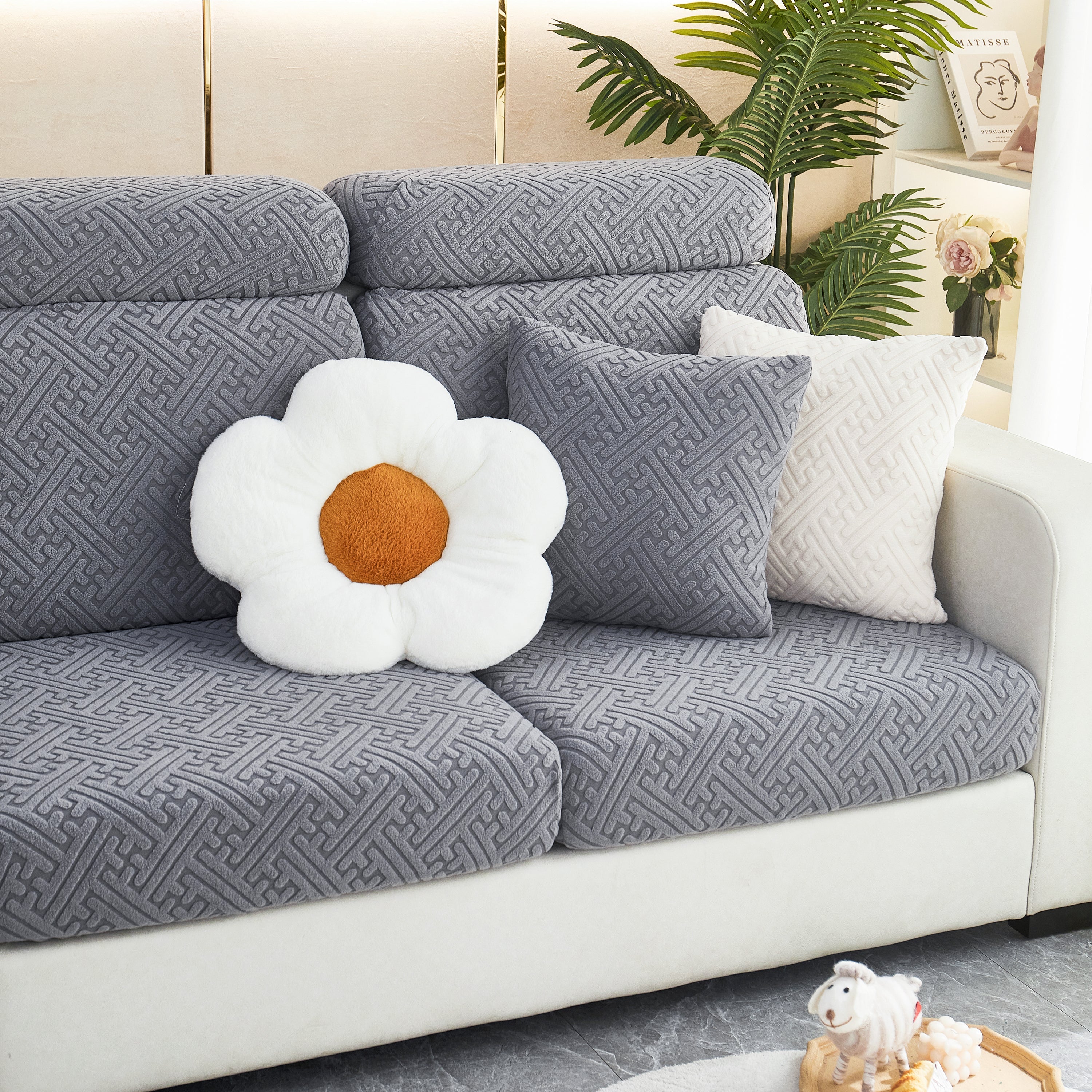 Polar Fleece Couch Cushion Covers, Stretch Sofa Seat Cushion Covers, Elastic Furniture Protector for Pets, Kid - Image 40