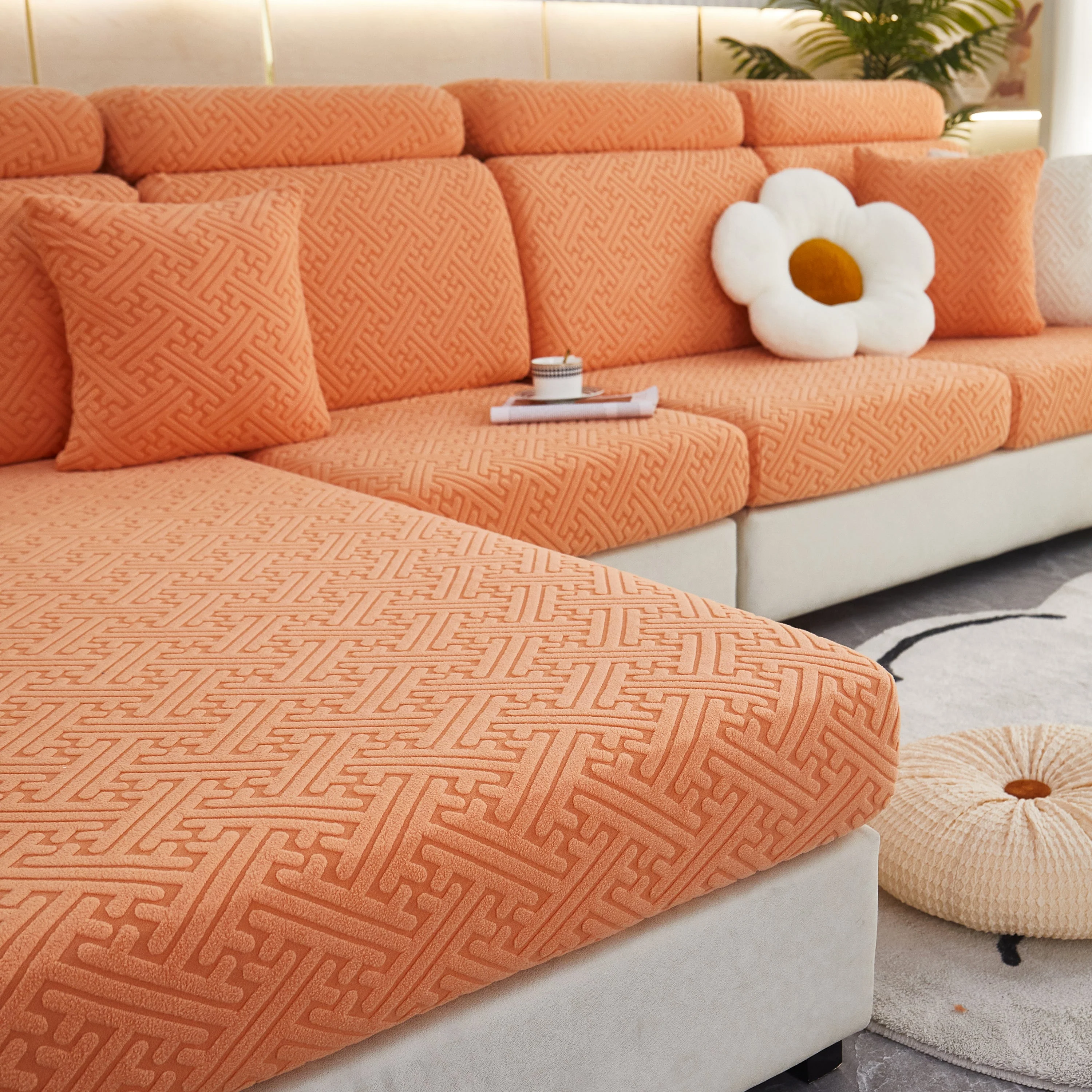 Polar Fleece Couch Cushion Covers, Stretch Sofa Seat Cushion Covers, Elastic Furniture Protector for Pets, Kid - Image 93