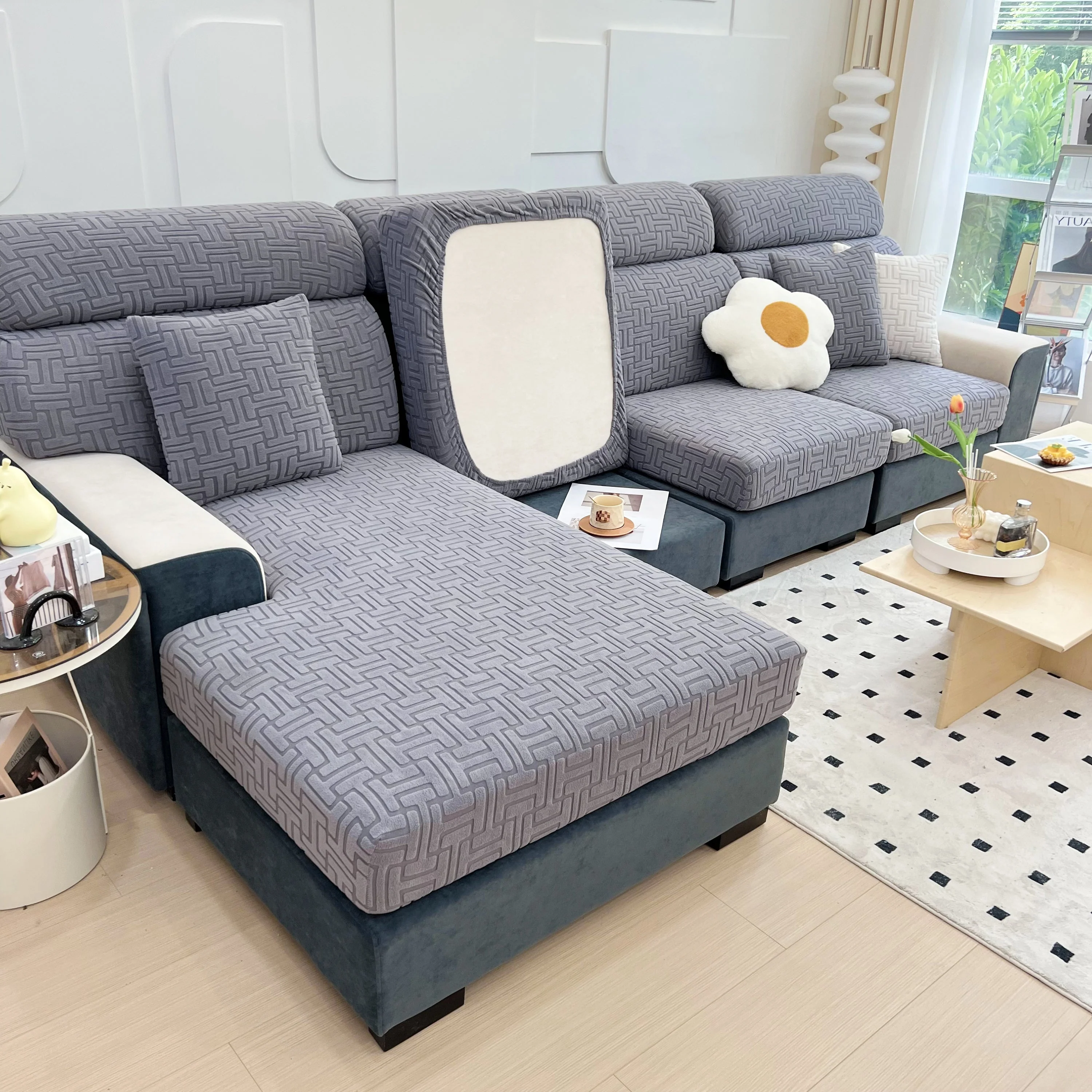 Polar Fleece Stretch Seat Cushion Covers, Couch Cushion Covers Slipcover, Sofa Cushion Protector Covers - Image 101