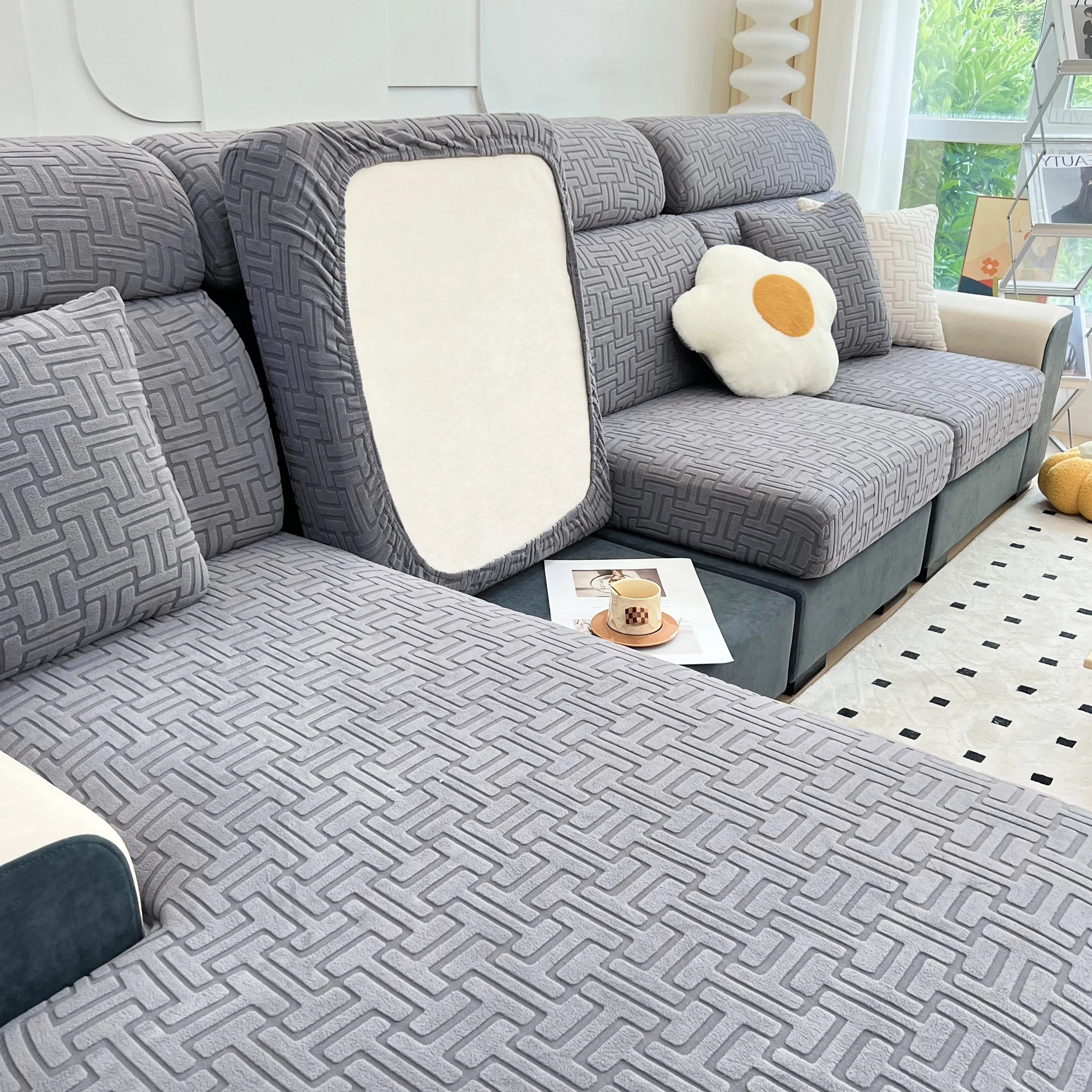 Polar Fleece Stretch Seat Cushion Covers, Couch Cushion Covers Slipcover, Sofa Cushion Protector Covers - Image 102