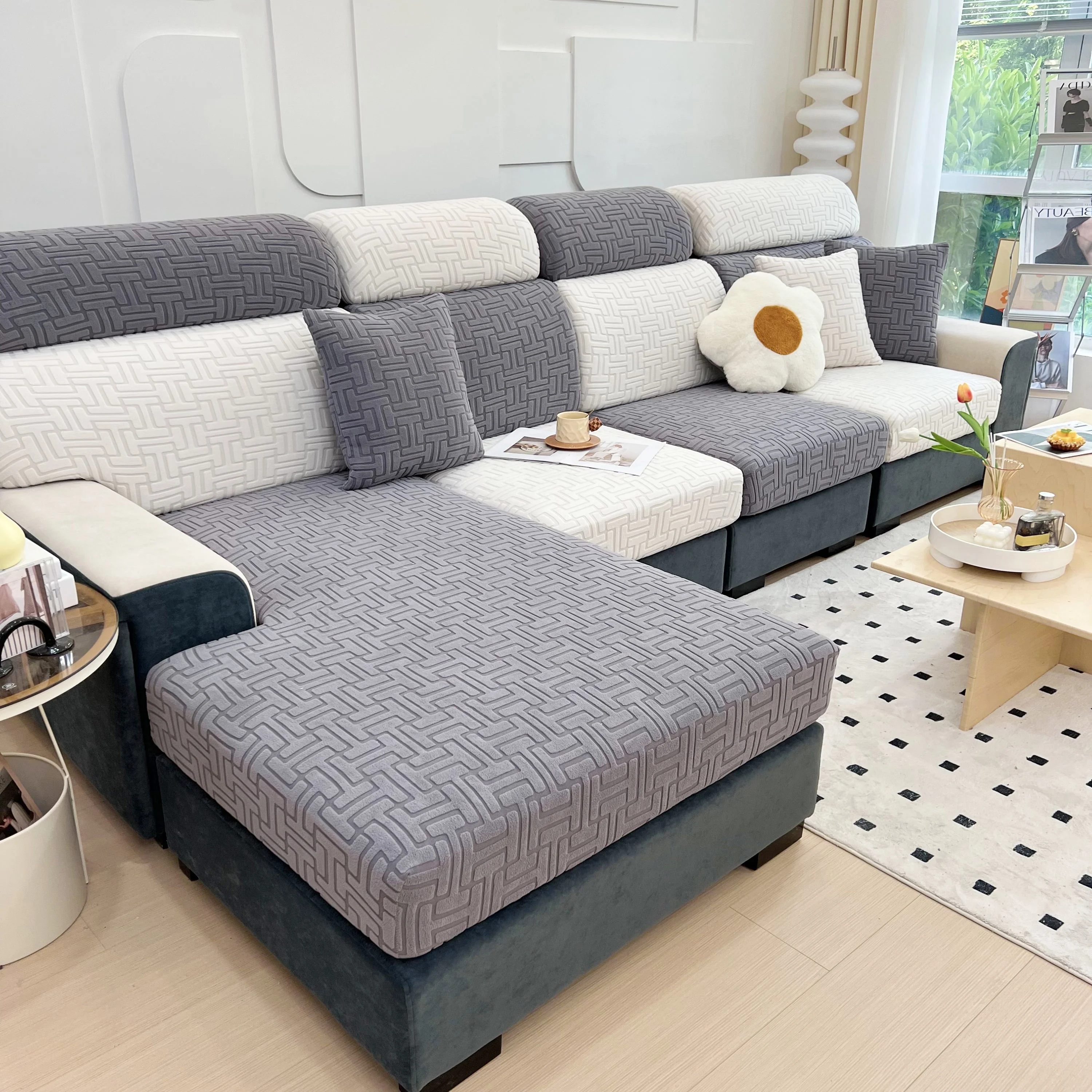 Polar Fleece Stretch Seat Cushion Covers, Couch Cushion Covers Slipcover, Sofa Cushion Protector Covers - Image 107