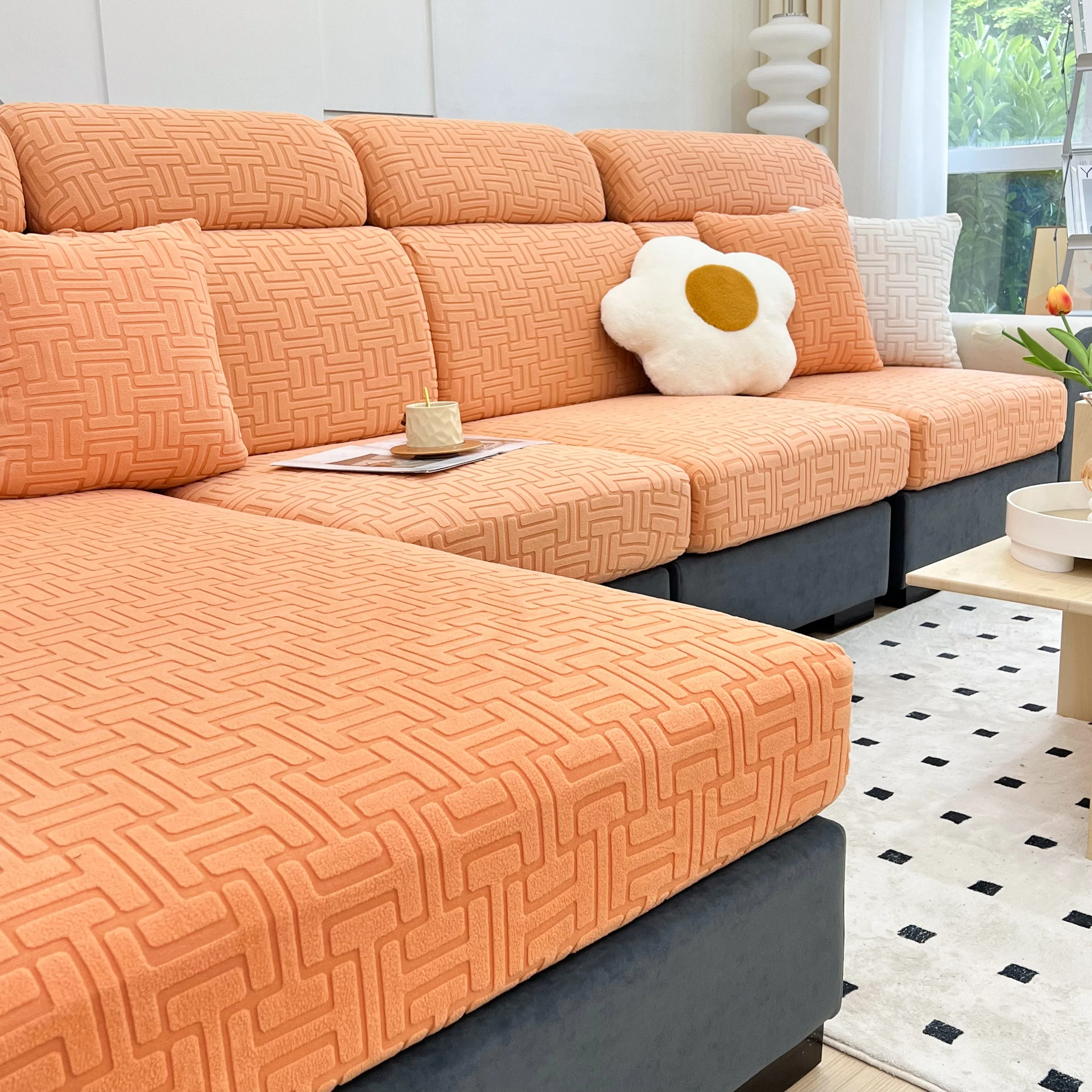 Polar Fleece Stretch Seat Cushion Covers, Couch Cushion Covers Slipcover, Sofa Cushion Protector Covers - Image 110