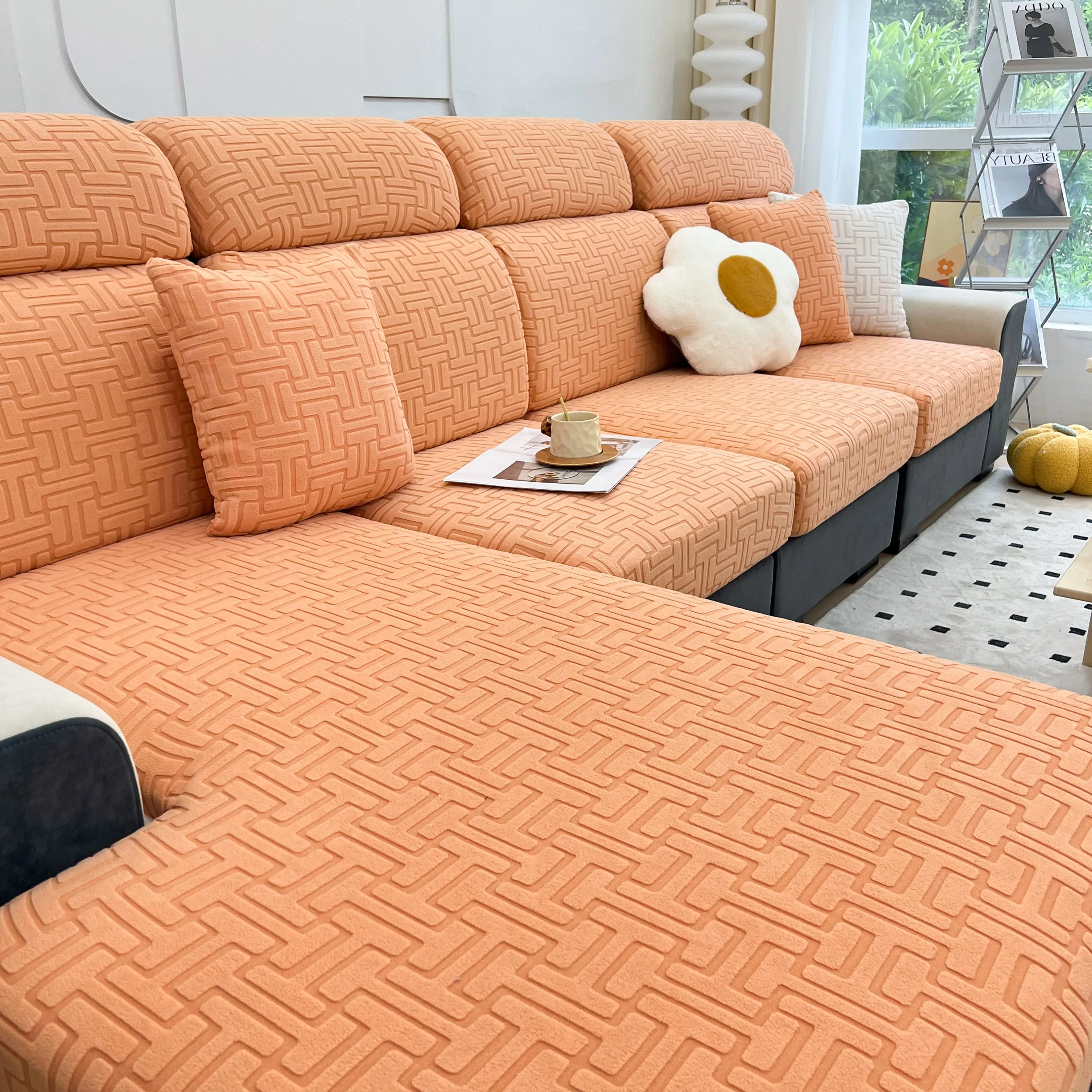 Polar Fleece Stretch Seat Cushion Covers, Couch Cushion Covers Slipcover, Sofa Cushion Protector Covers - Image 113