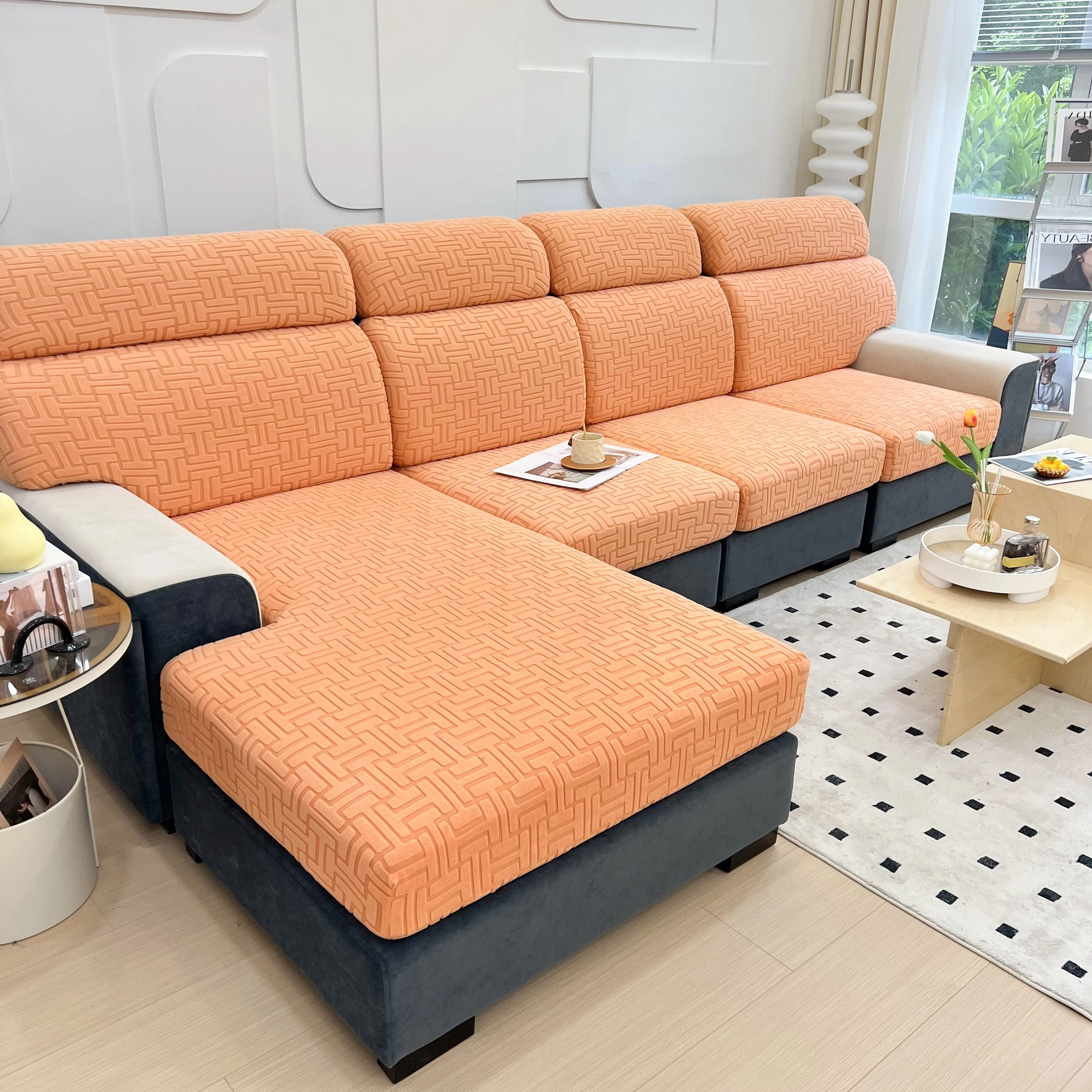 Polar Fleece Stretch Seat Cushion Covers, Couch Cushion Covers Slipcover, Sofa Cushion Protector Covers - Image 115