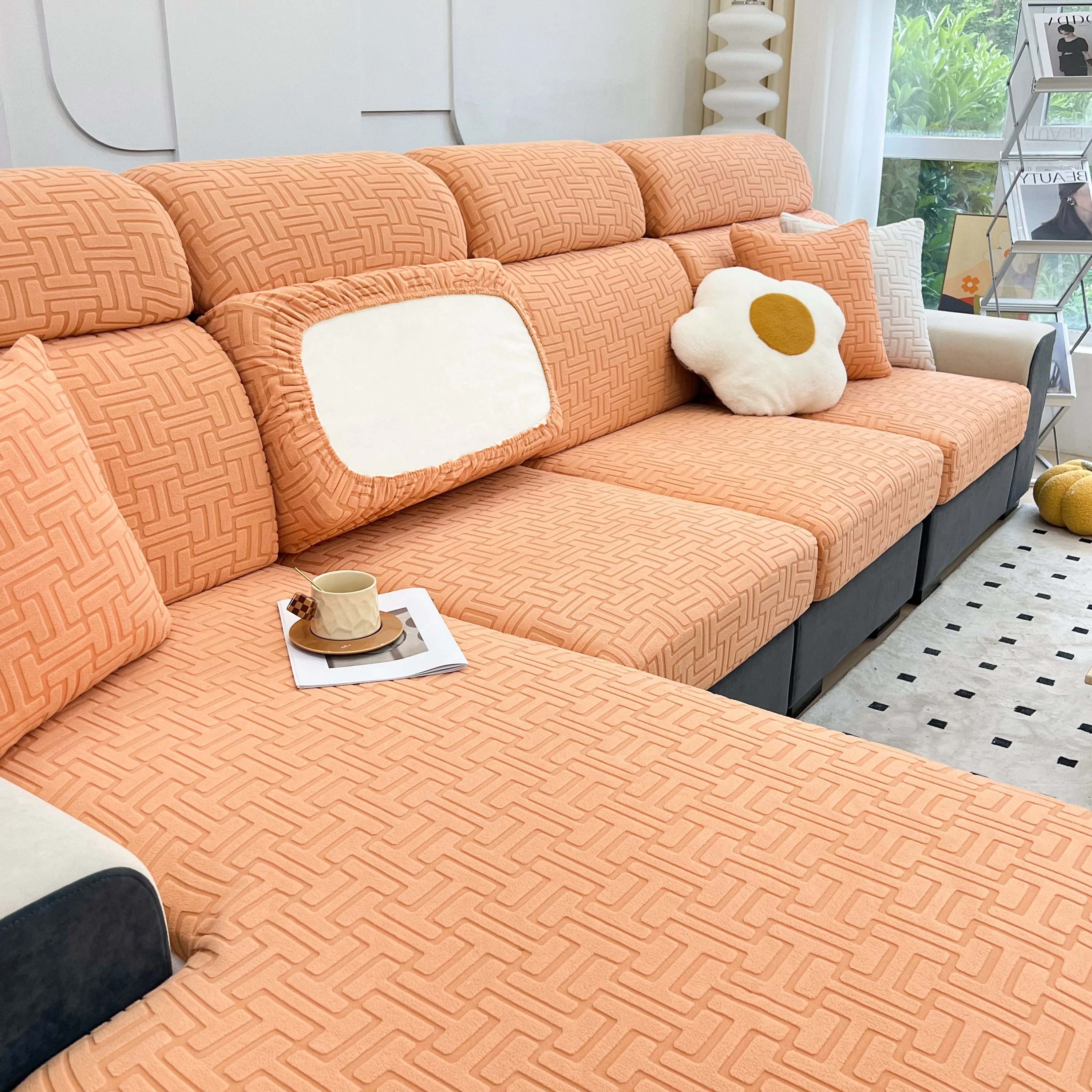 Polar Fleece Stretch Seat Cushion Covers, Couch Cushion Covers Slipcover, Sofa Cushion Protector Covers - Image 118