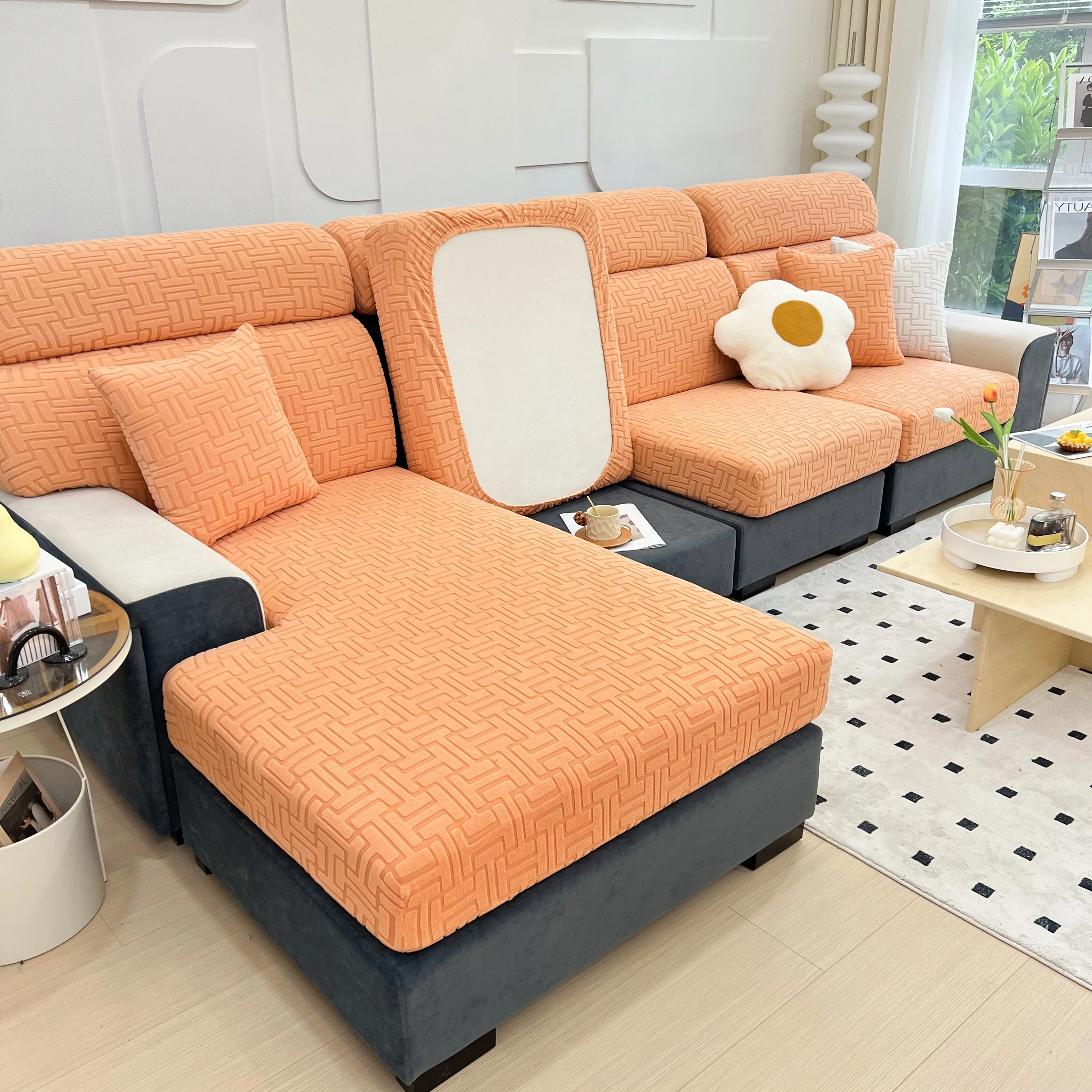 Polar Fleece Stretch Seat Cushion Covers, Couch Cushion Covers Slipcover, Sofa Cushion Protector Covers - Image 119