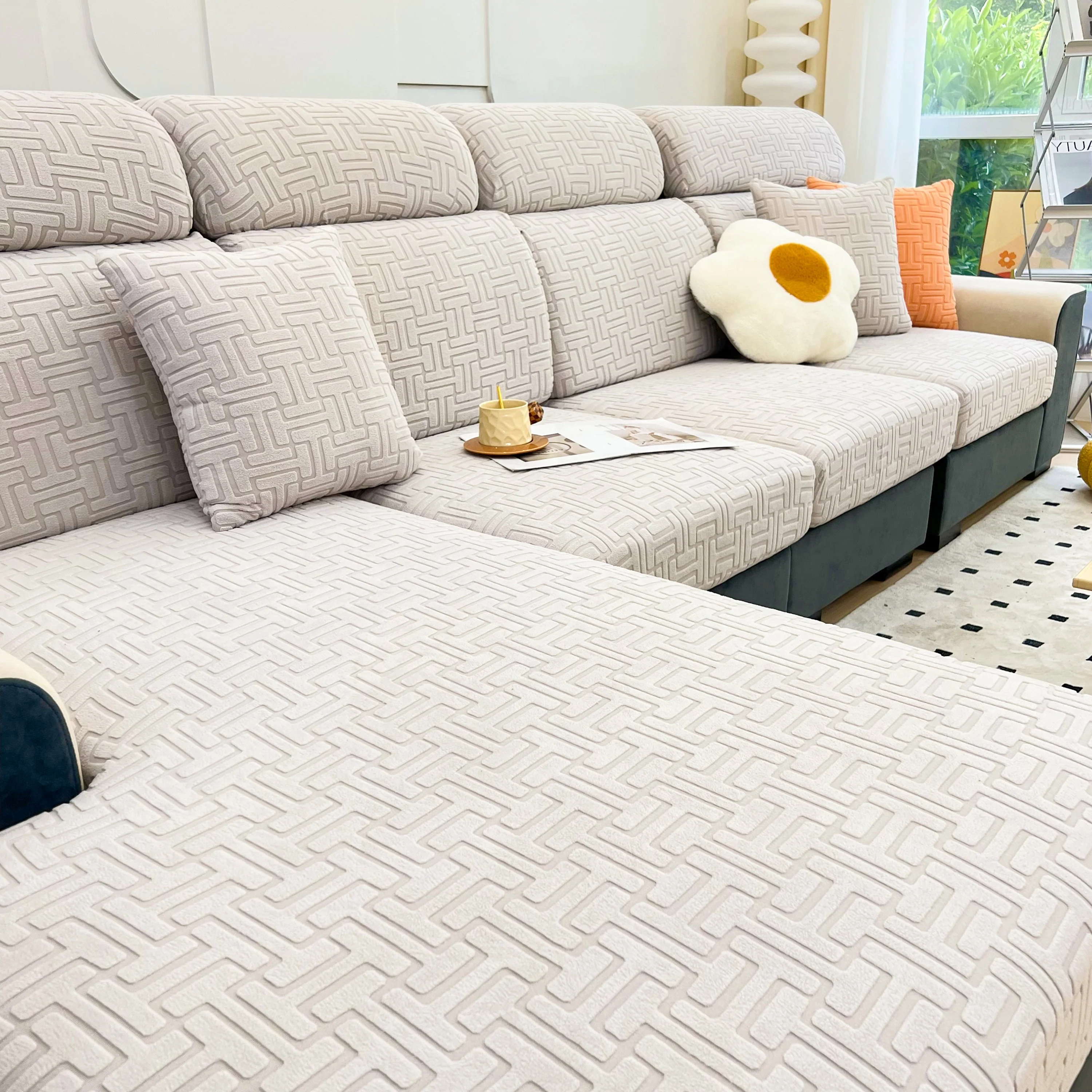 Polar Fleece Stretch Seat Cushion Covers, Couch Cushion Covers Slipcover, Sofa Cushion Protector Covers - Image 129