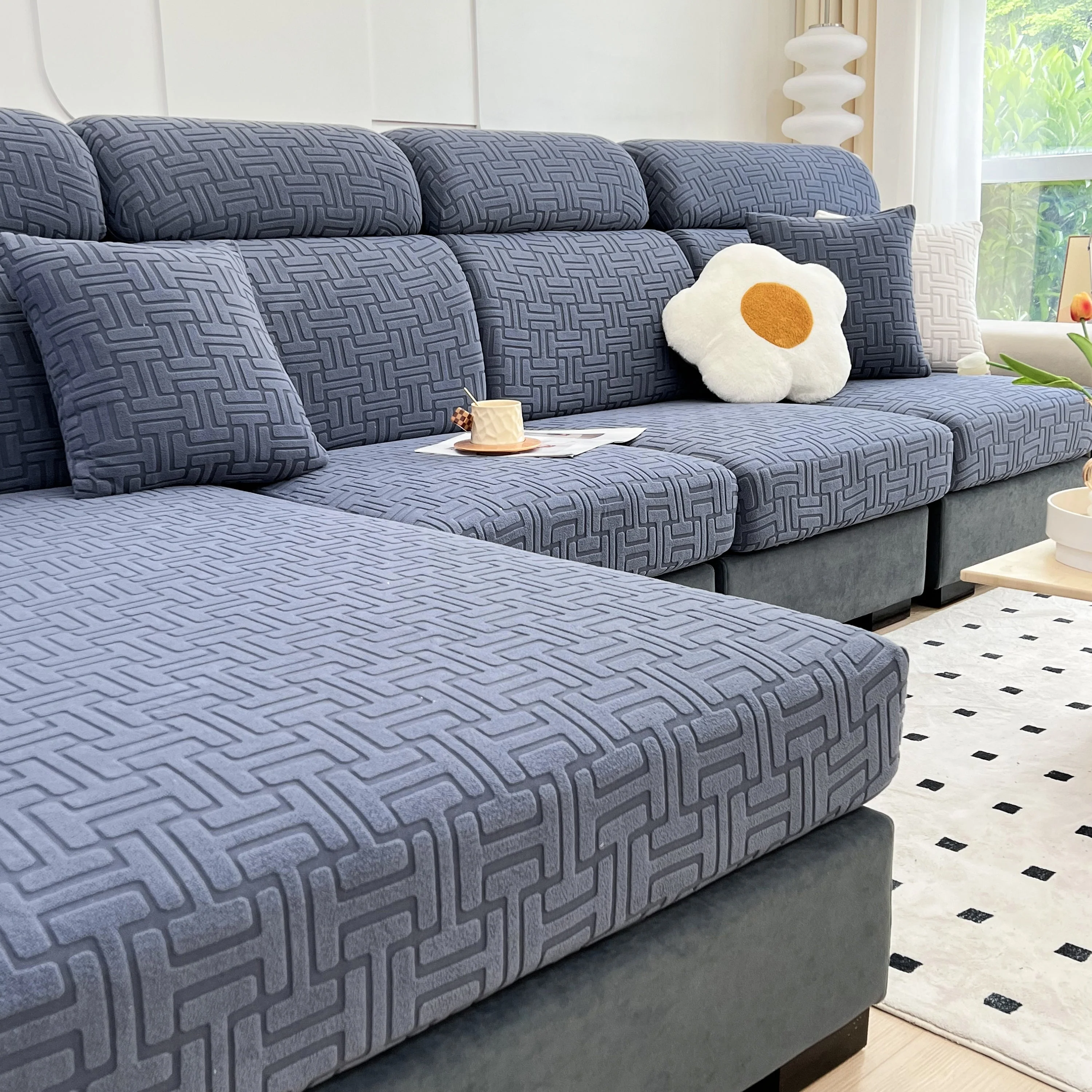 Polar Fleece Stretch Seat Cushion Covers, Couch Cushion Covers Slipcover, Sofa Cushion Protector Covers - Image 13
