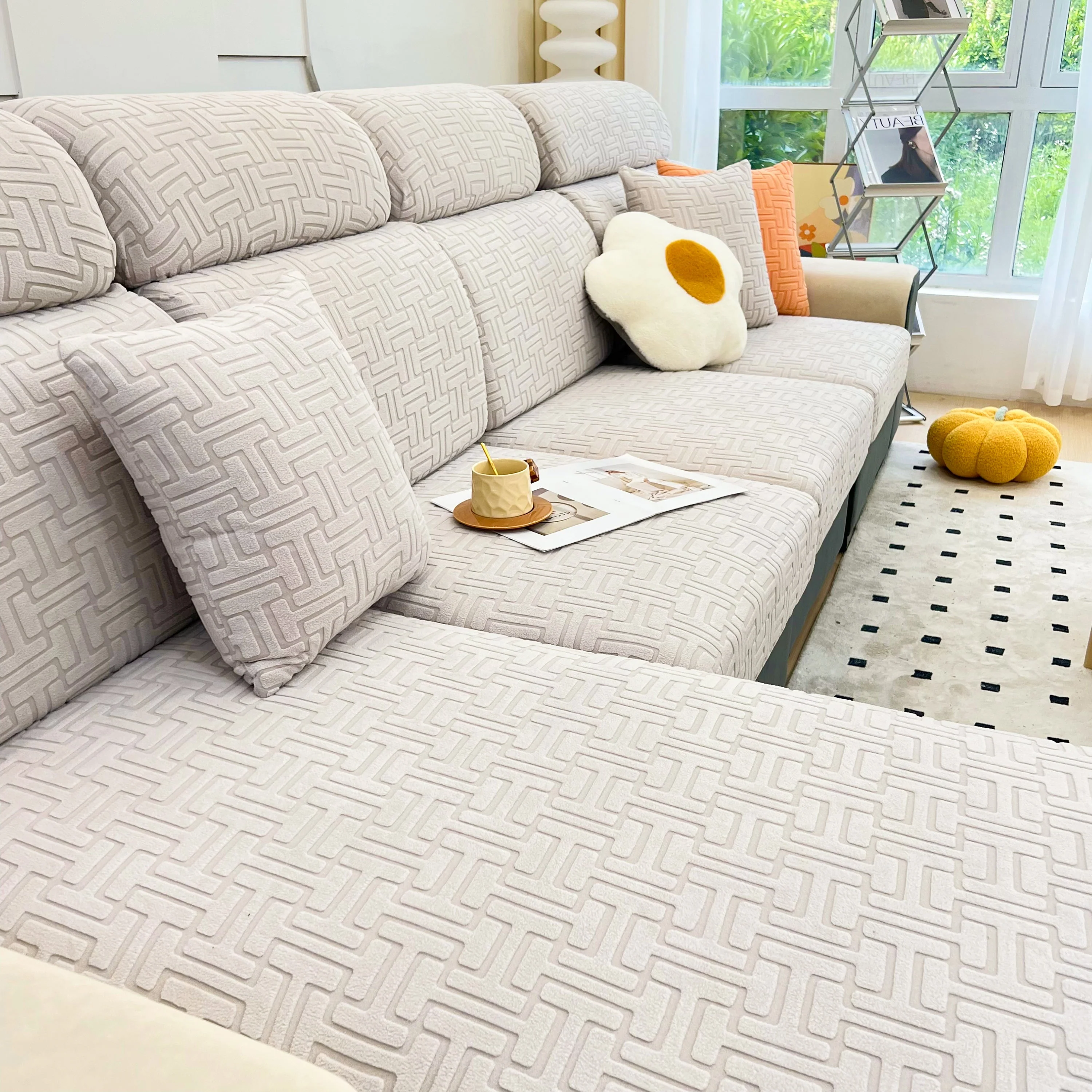Polar Fleece Stretch Seat Cushion Covers, Couch Cushion Covers Slipcover, Sofa Cushion Protector Covers - Image 130