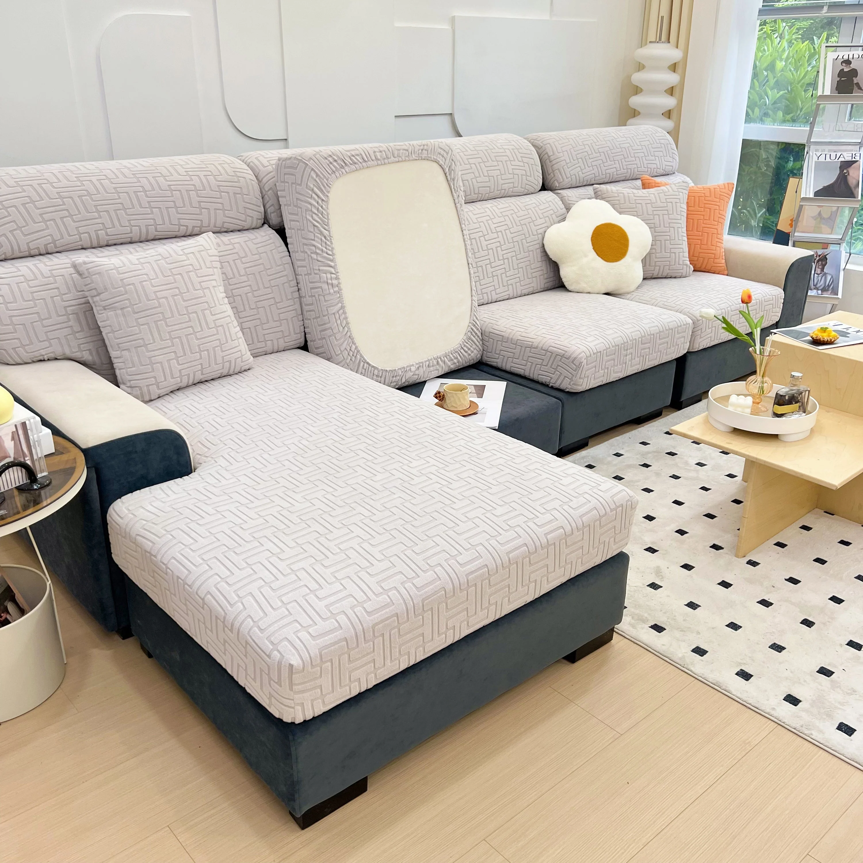 Polar Fleece Stretch Seat Cushion Covers, Couch Cushion Covers Slipcover, Sofa Cushion Protector Covers - Image 135