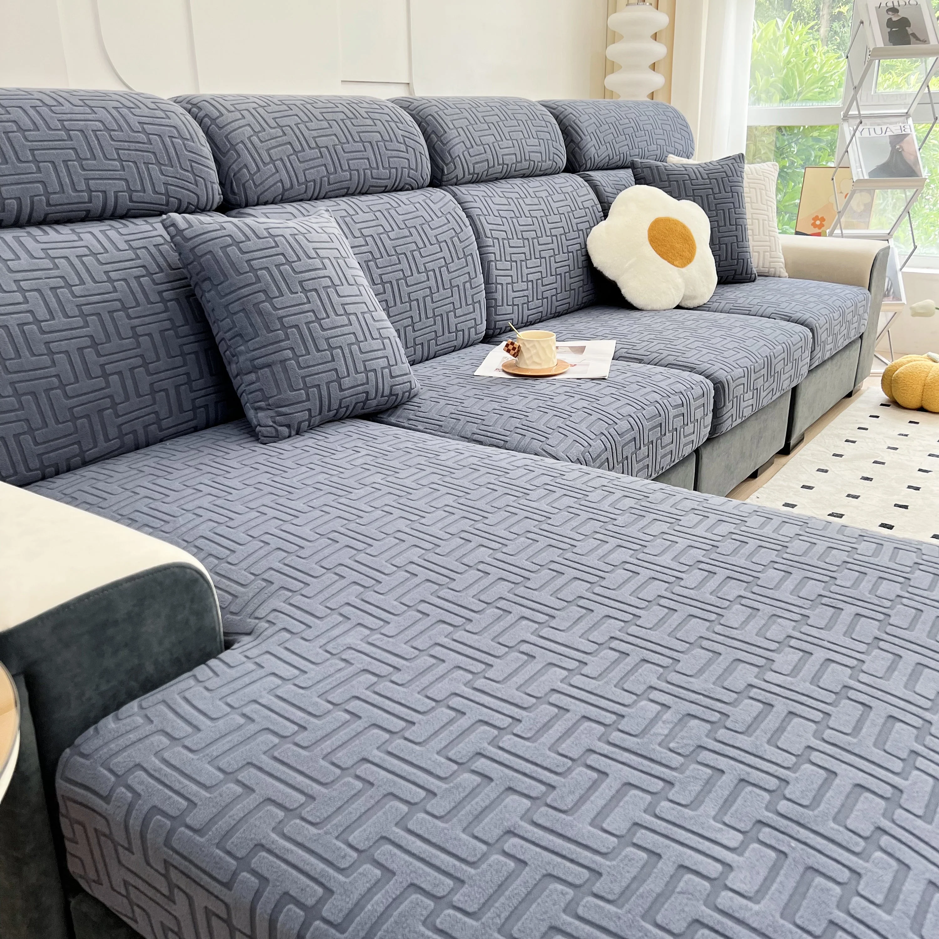 Polar Fleece Stretch Seat Cushion Covers, Couch Cushion Covers Slipcover, Sofa Cushion Protector Covers - Image 14