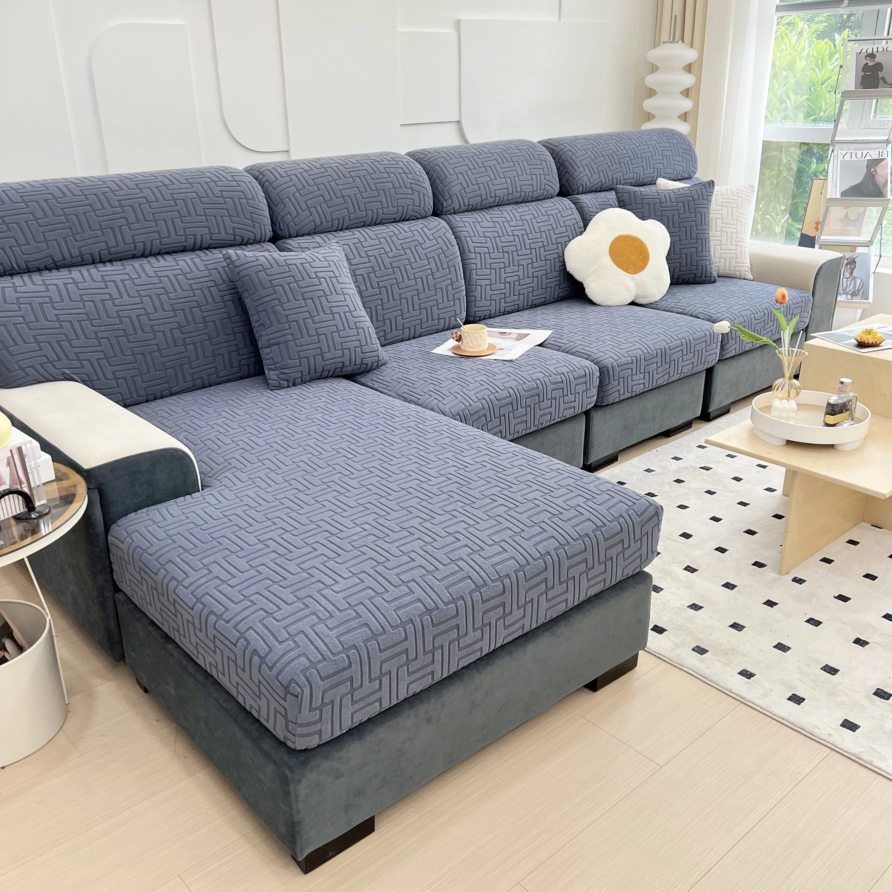 Polar Fleece Stretch Seat Cushion Covers, Couch Cushion Covers Slipcover, Sofa Cushion Protector Covers - Image 16