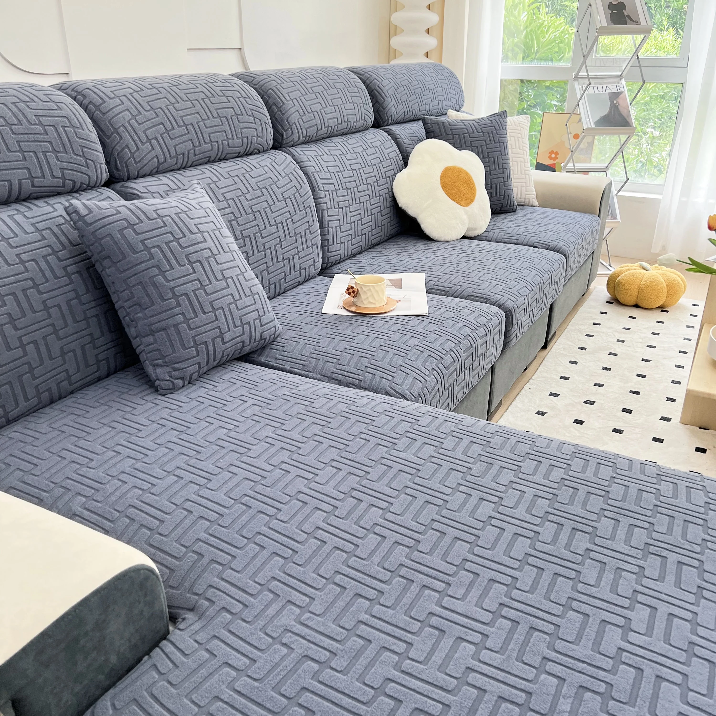 Polar Fleece Stretch Seat Cushion Covers, Couch Cushion Covers Slipcover, Sofa Cushion Protector Covers - Image 17