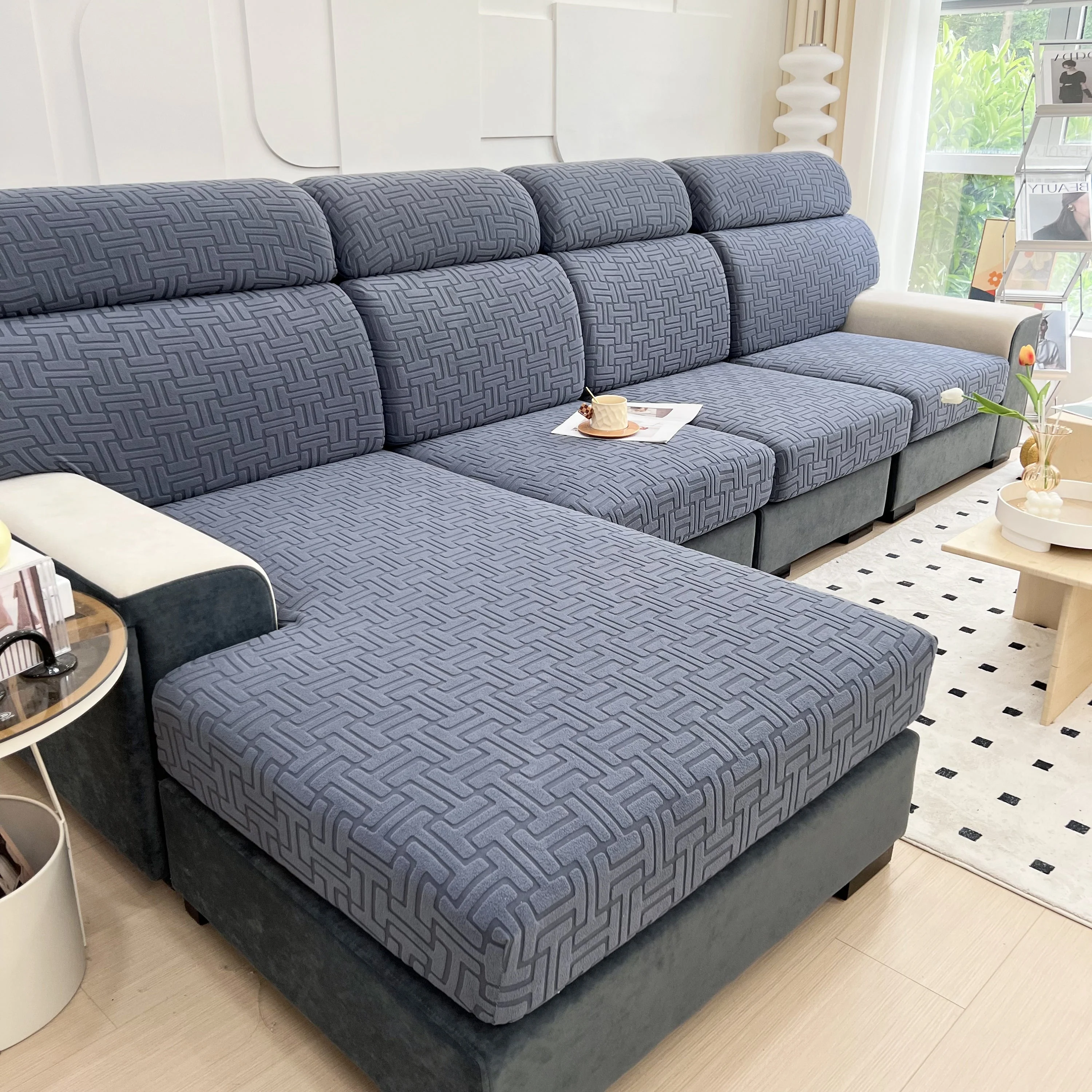 Polar Fleece Stretch Seat Cushion Covers, Couch Cushion Covers Slipcover, Sofa Cushion Protector Covers - Image 19