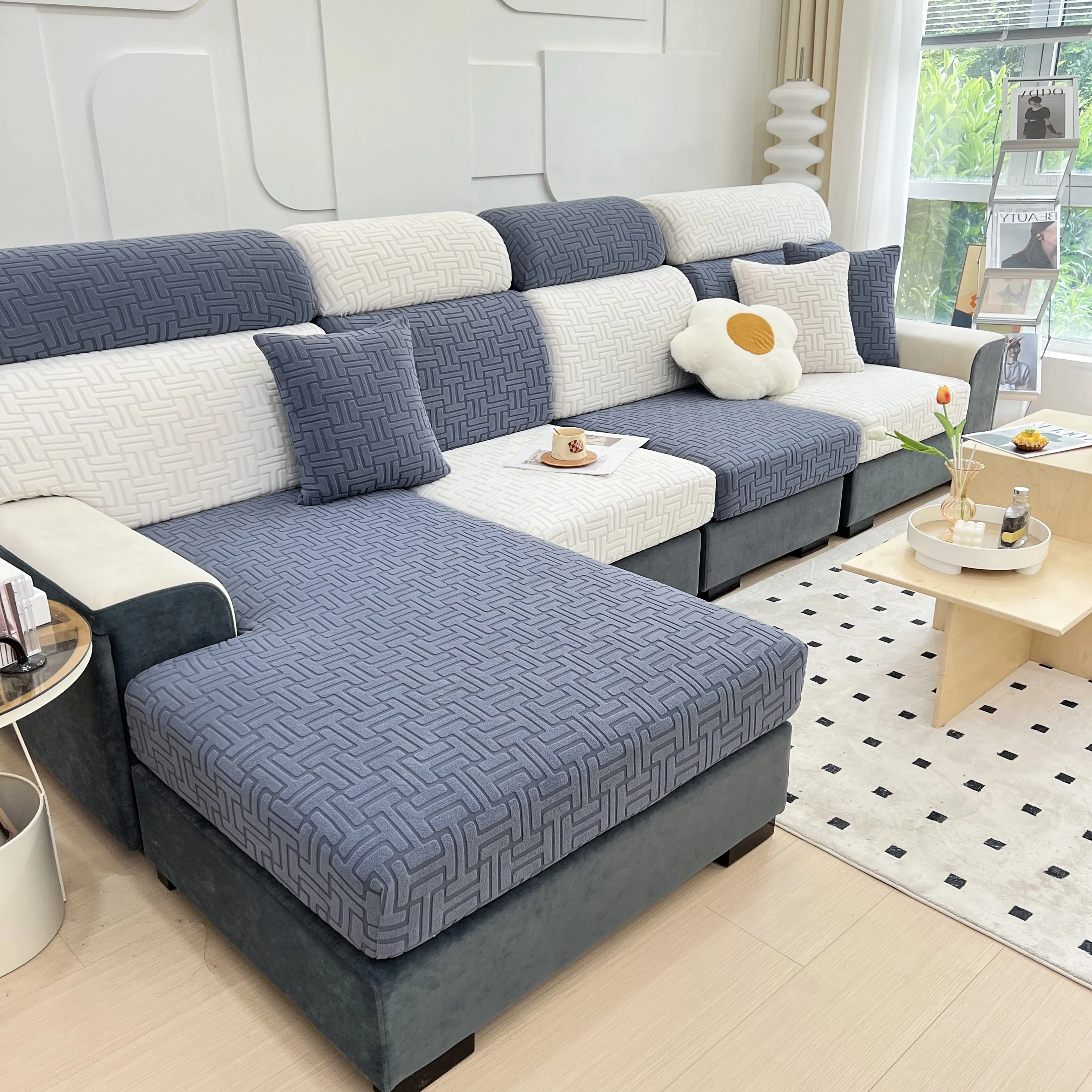 Polar Fleece Stretch Seat Cushion Covers, Couch Cushion Covers Slipcover, Sofa Cushion Protector Covers - Image 20