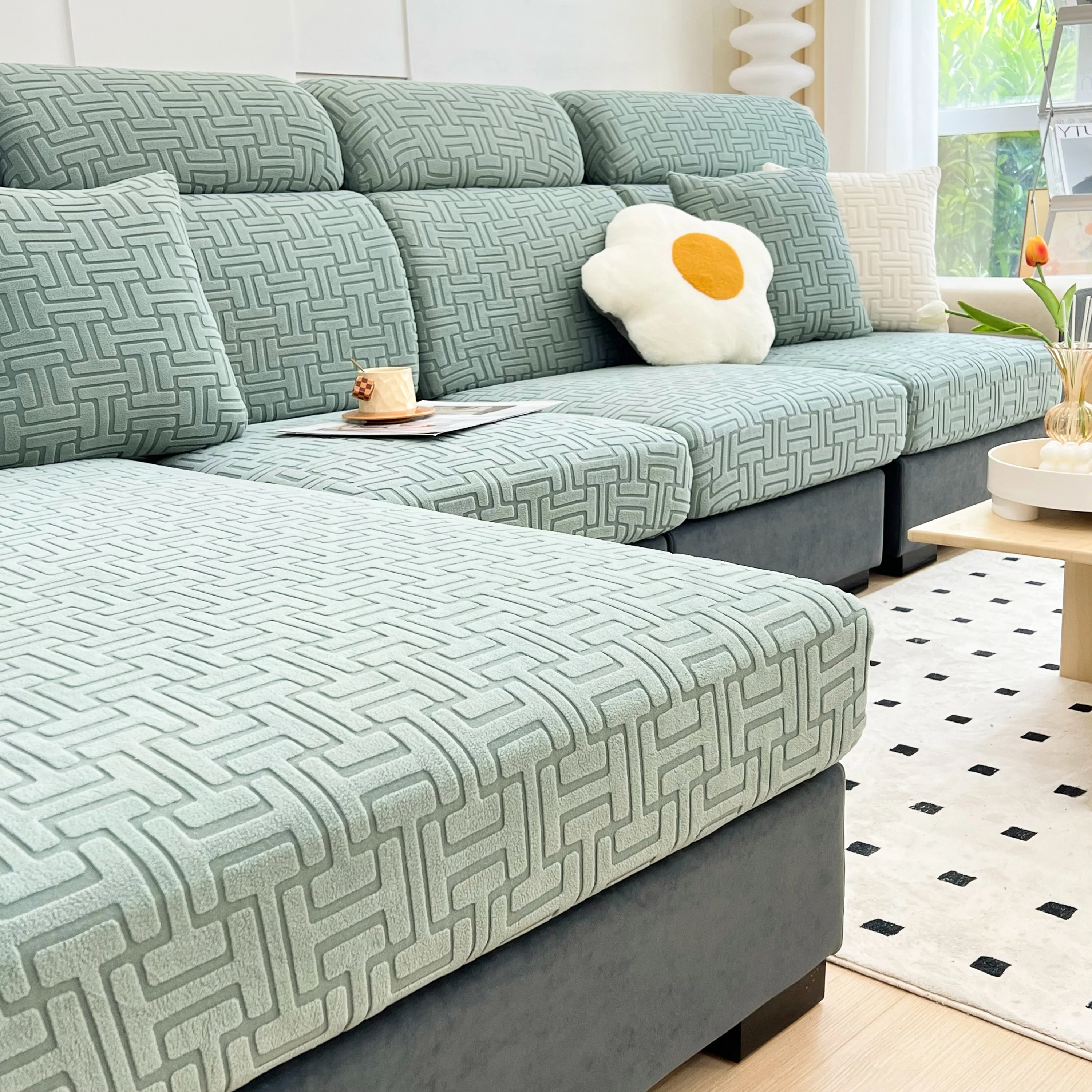 Polar Fleece Stretch Seat Cushion Covers, Couch Cushion Covers Slipcover, Sofa Cushion Protector Covers - Image 23