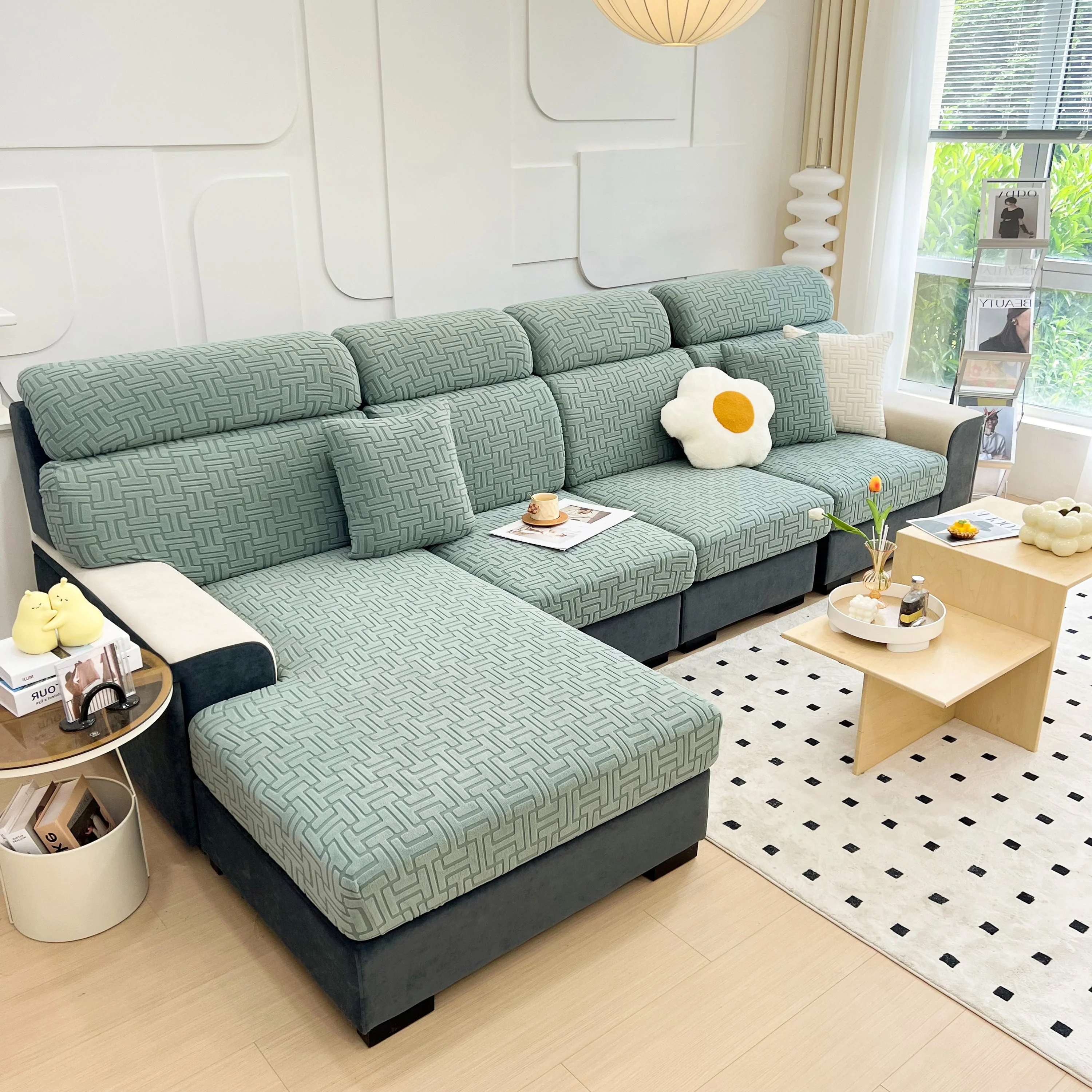 Polar Fleece Stretch Seat Cushion Covers, Couch Cushion Covers Slipcover, Sofa Cushion Protector Covers - Image 24
