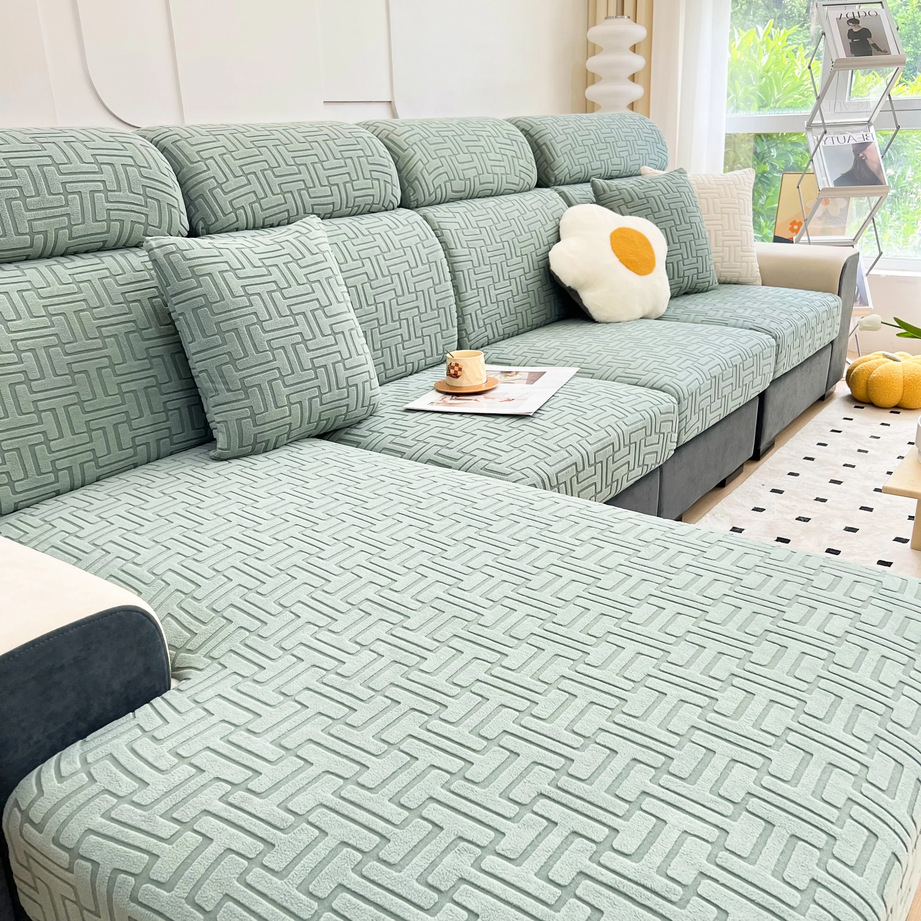 Polar Fleece Stretch Seat Cushion Covers, Couch Cushion Covers Slipcover, Sofa Cushion Protector Covers - Image 26
