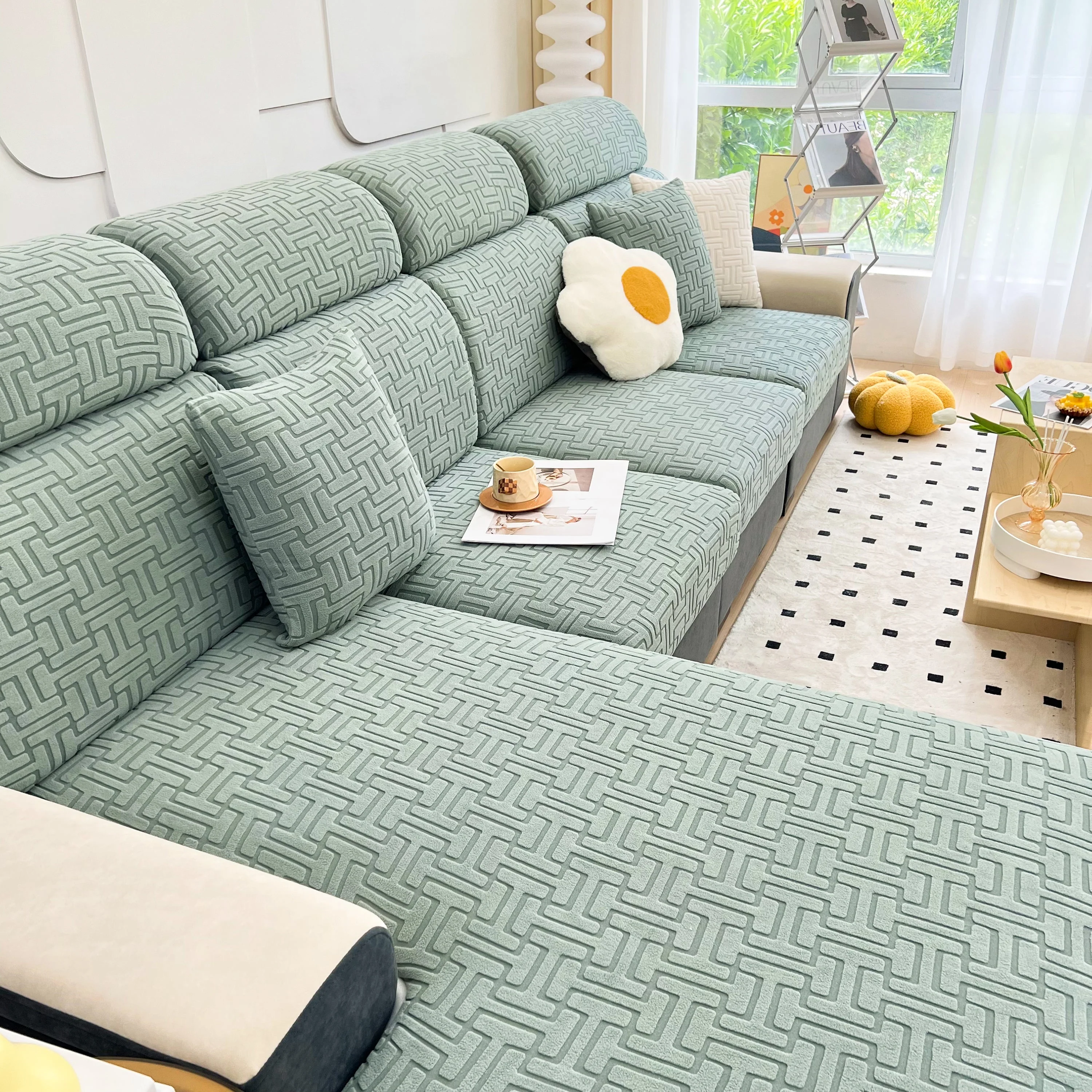 Polar Fleece Stretch Seat Cushion Covers, Couch Cushion Covers Slipcover, Sofa Cushion Protector Covers - Image 27