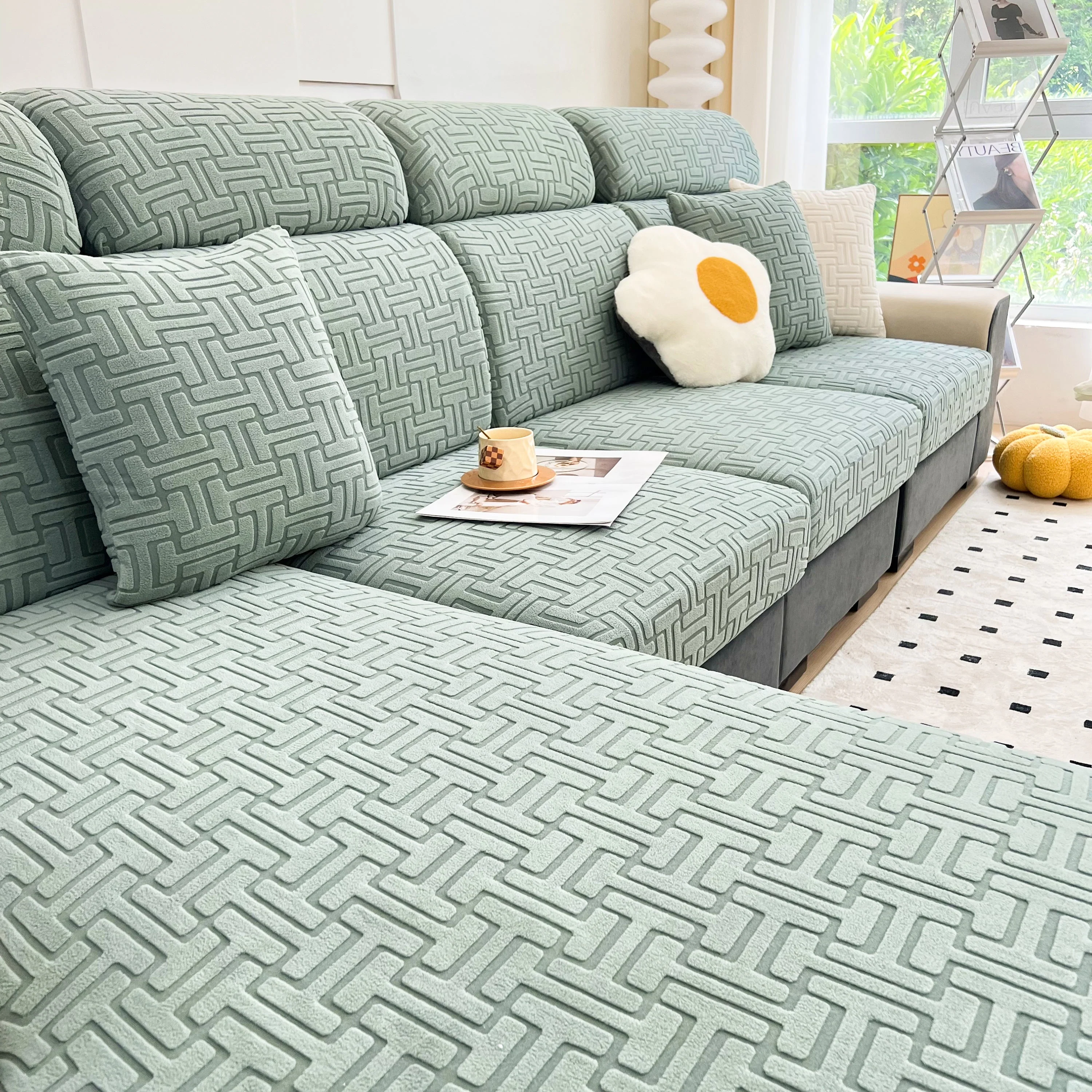 Polar Fleece Stretch Seat Cushion Covers, Couch Cushion Covers Slipcover, Sofa Cushion Protector Covers - Image 28