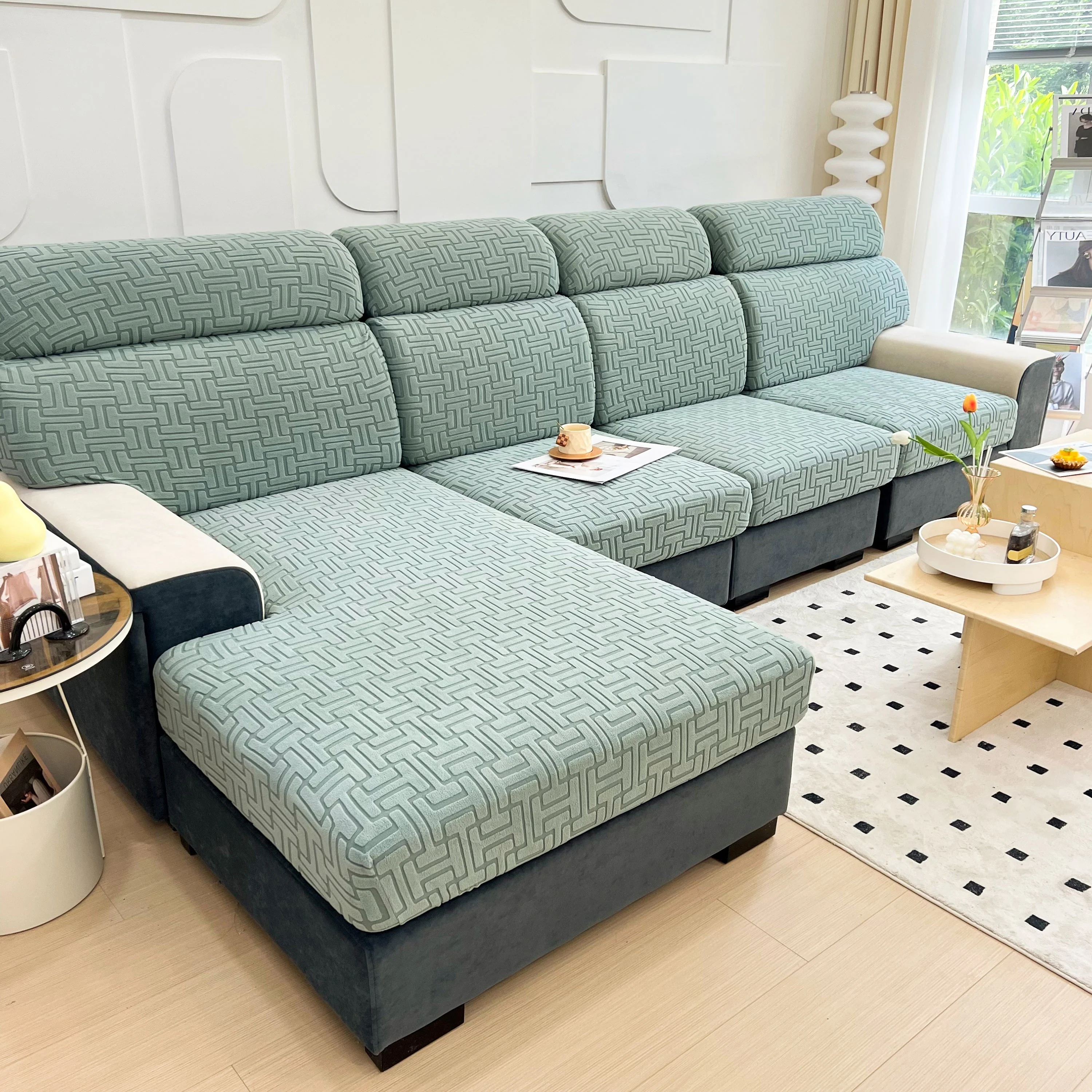 Polar Fleece Stretch Seat Cushion Covers, Couch Cushion Covers Slipcover, Sofa Cushion Protector Covers - Image 30