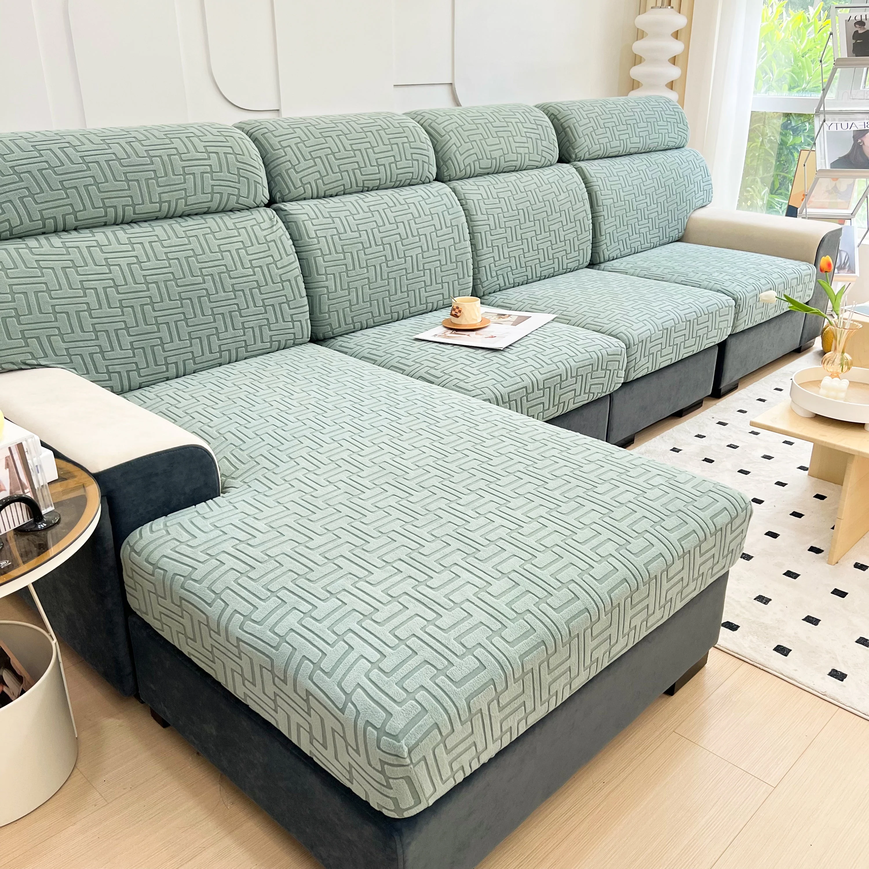 Polar Fleece Stretch Seat Cushion Covers, Couch Cushion Covers Slipcover, Sofa Cushion Protector Covers - Image 31