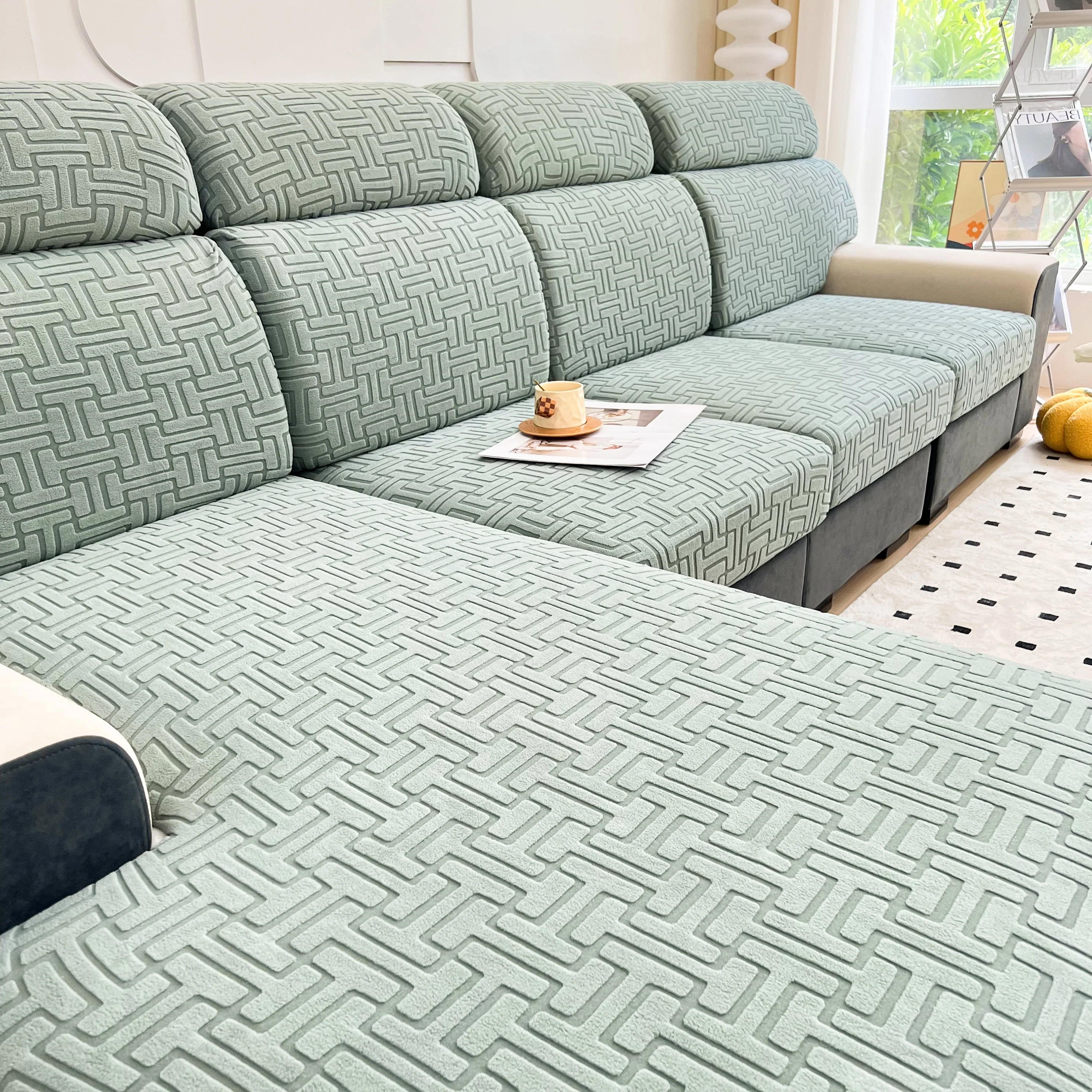 Polar Fleece Stretch Seat Cushion Covers, Couch Cushion Covers Slipcover, Sofa Cushion Protector Covers - Image 32
