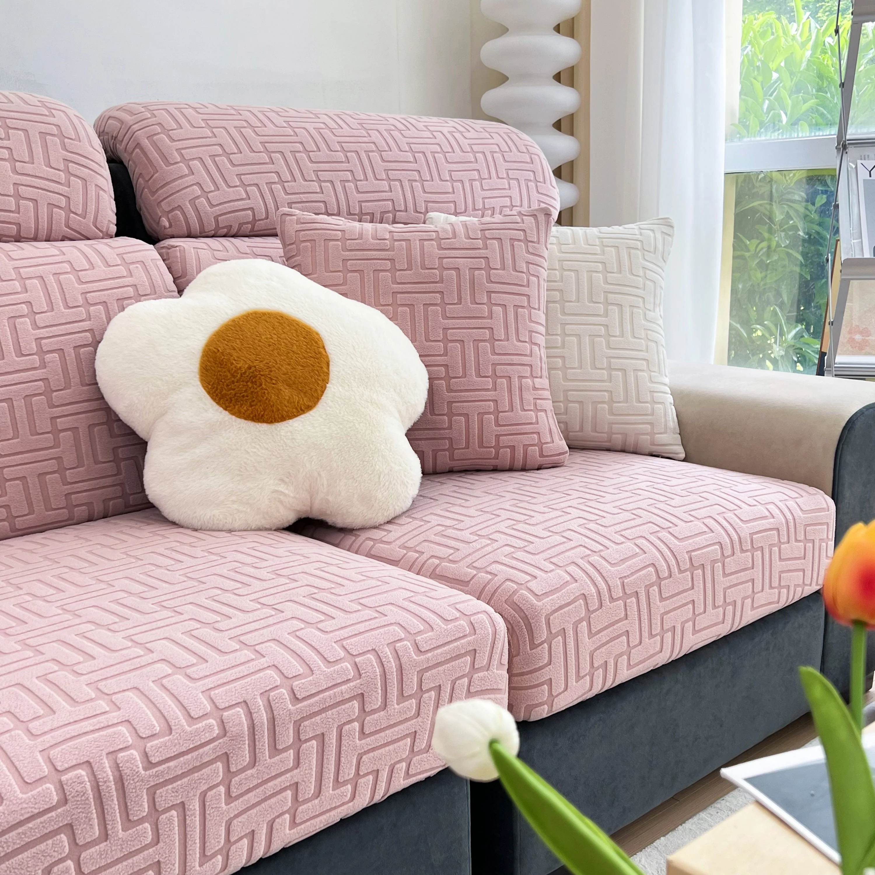 Polar Fleece Stretch Seat Cushion Covers, Couch Cushion Covers Slipcover, Sofa Cushion Protector Covers - Image 39