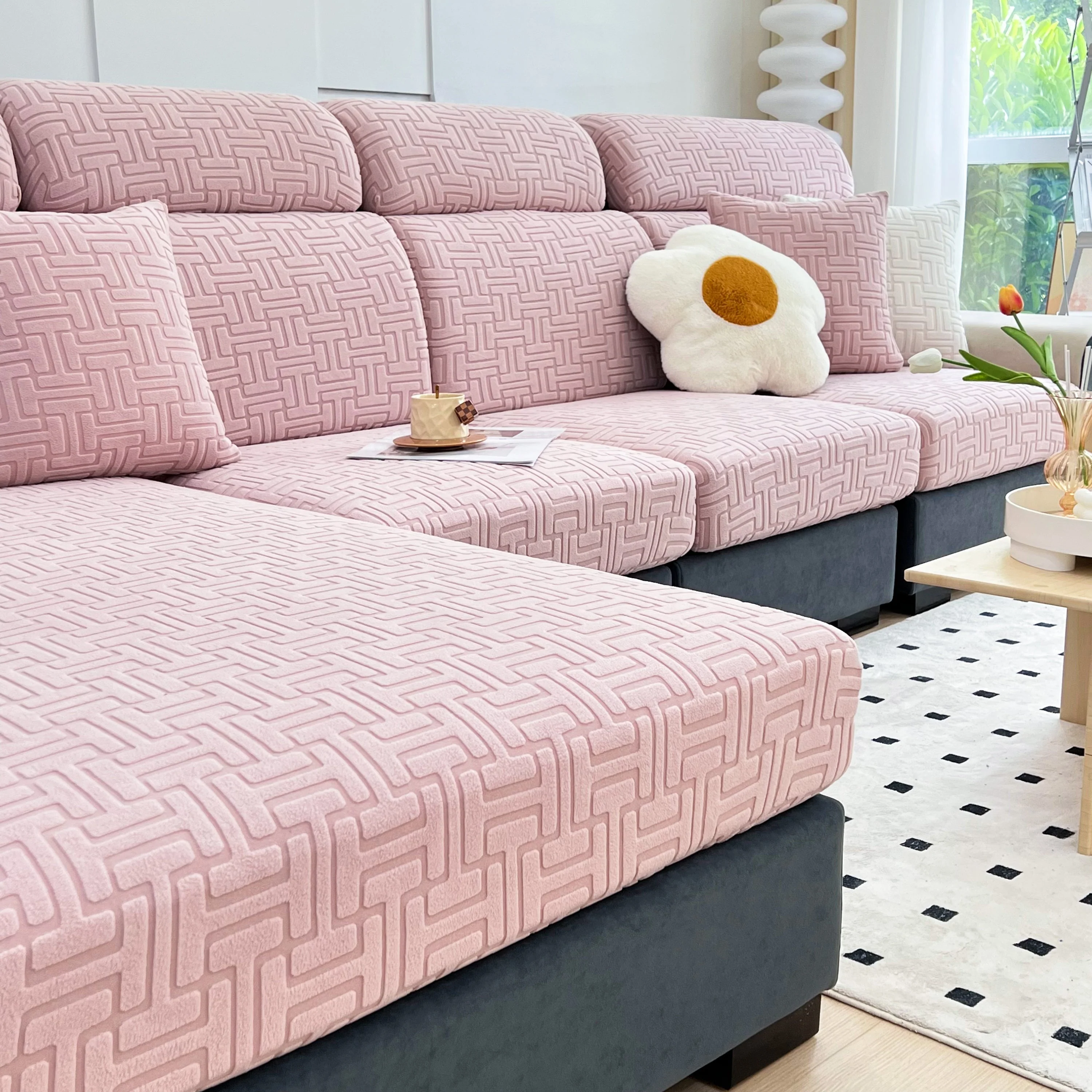 Polar Fleece Stretch Seat Cushion Covers, Couch Cushion Covers Slipcover, Sofa Cushion Protector Covers - Image 41