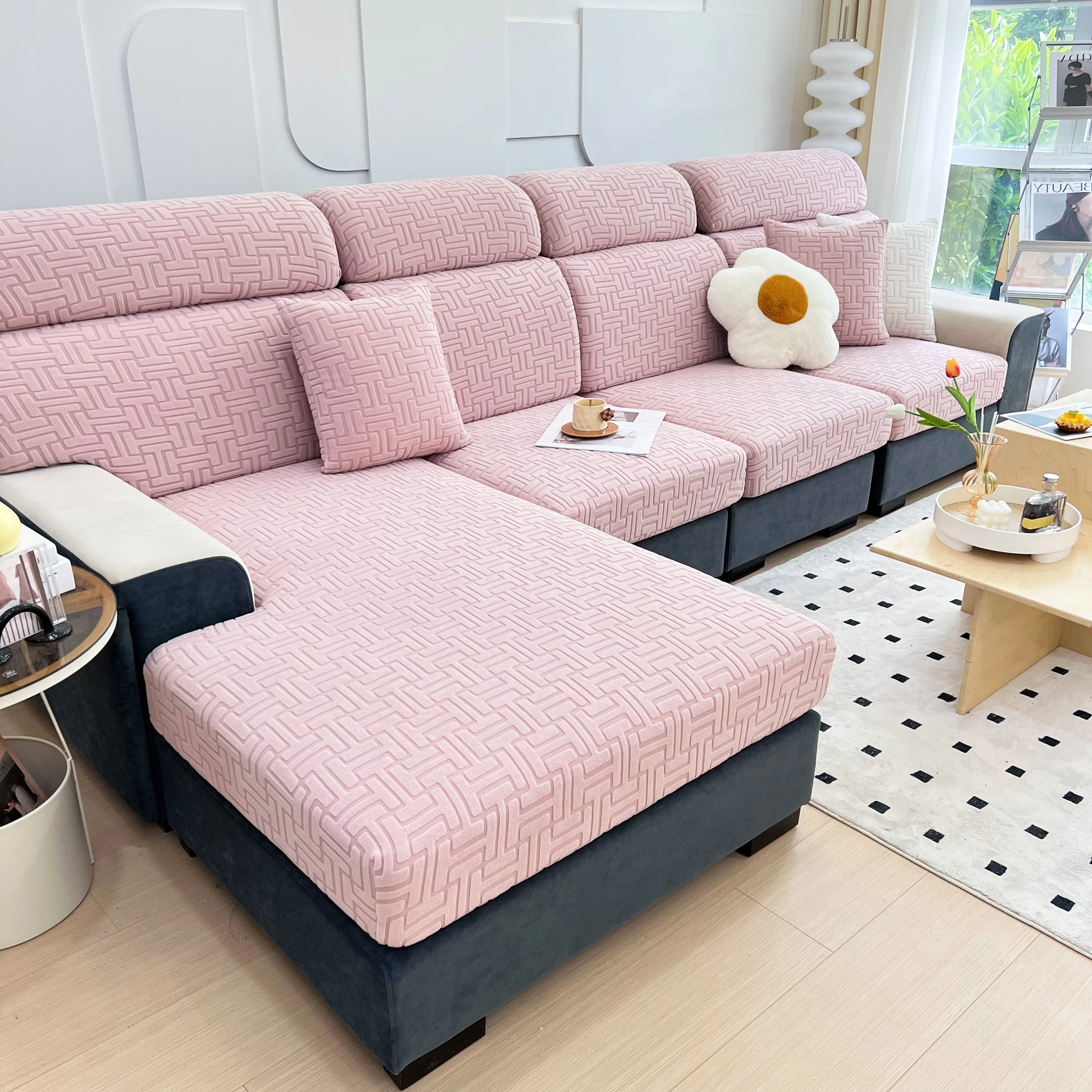 Polar Fleece Stretch Seat Cushion Covers, Couch Cushion Covers Slipcover, Sofa Cushion Protector Covers - Image 43